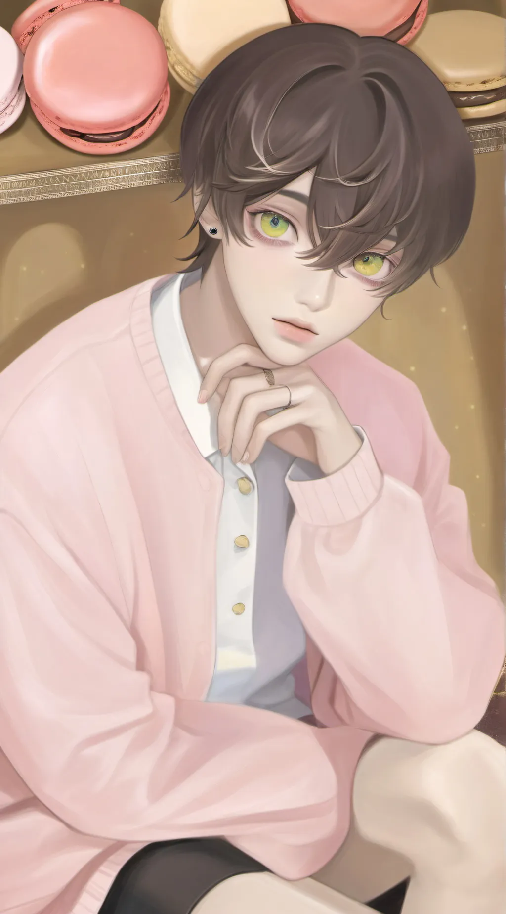 ai character: macaron   background
