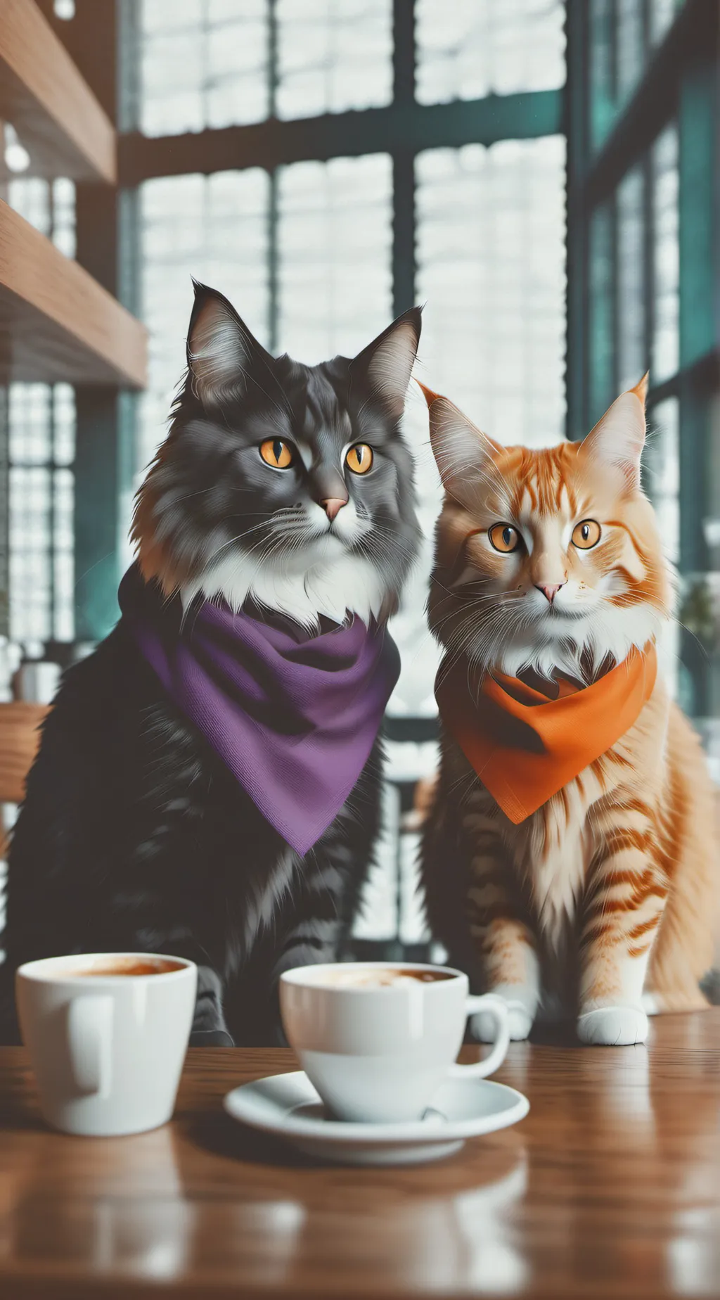 ai character: smiling & frowning background