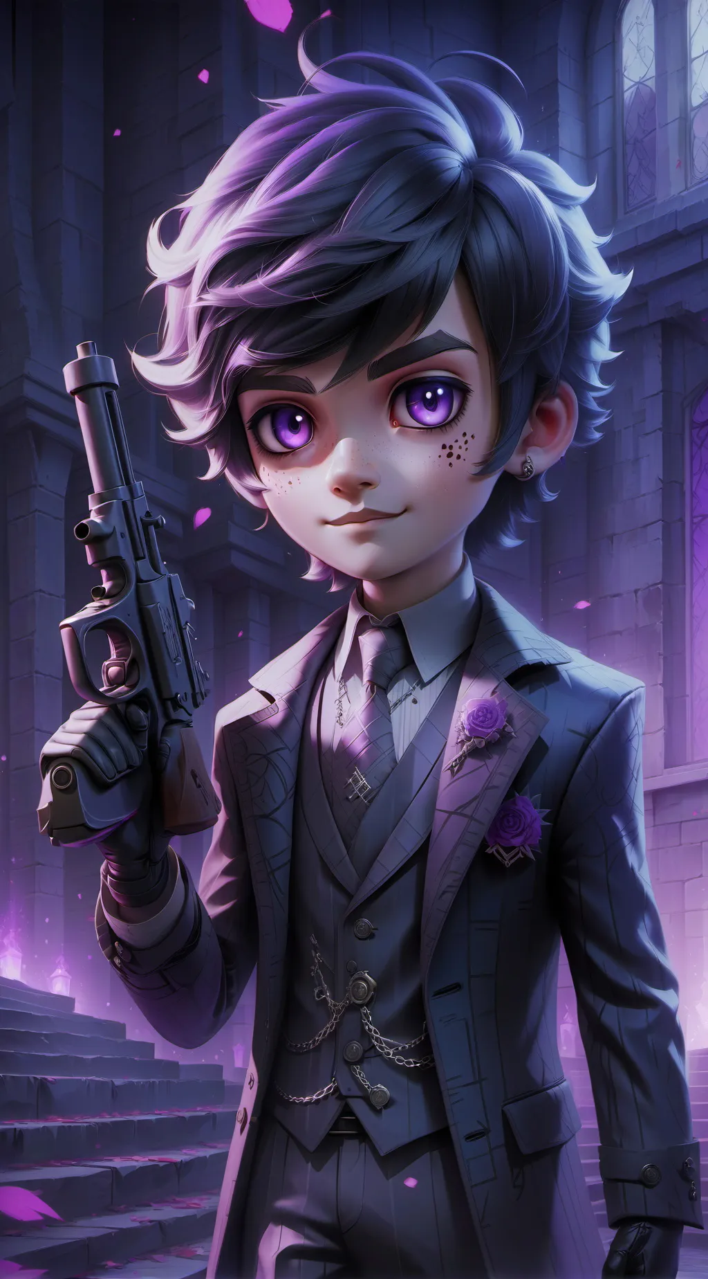 ai character: Asleep Uzi background