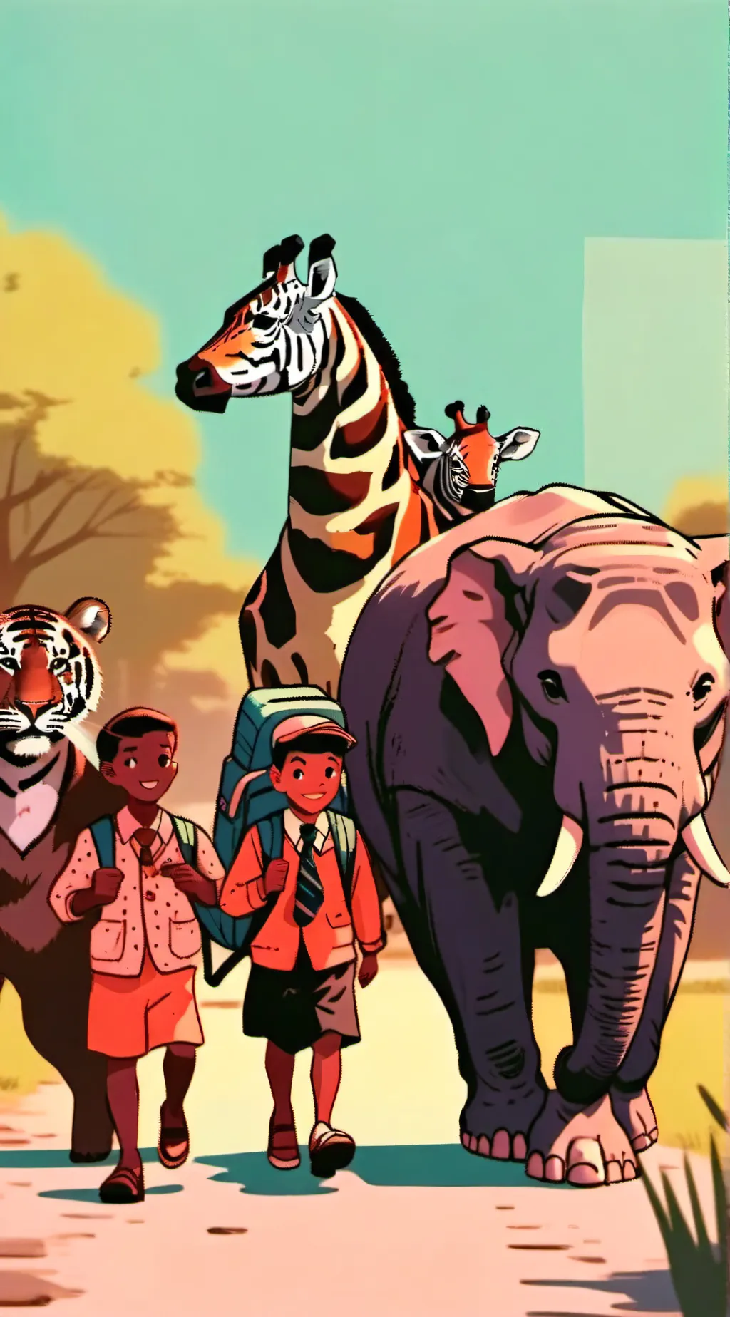 ai character: Animal School. background