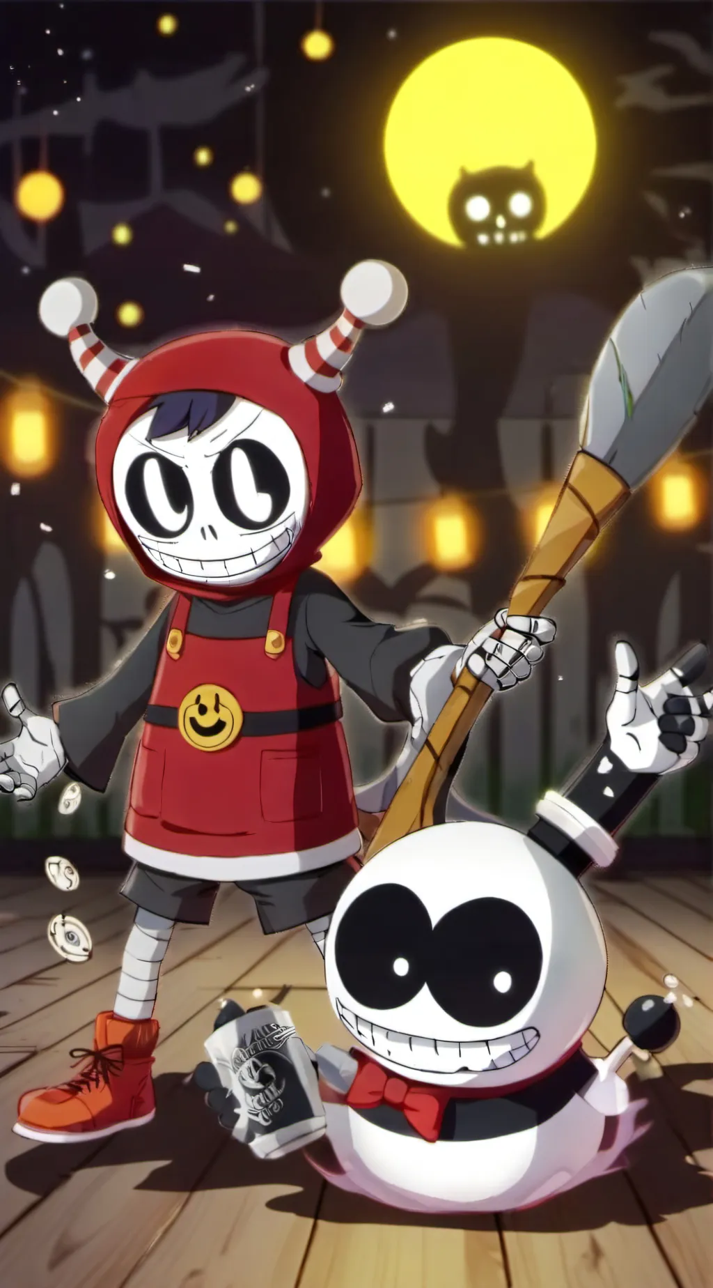 ai character: Cuphead x Bendy background