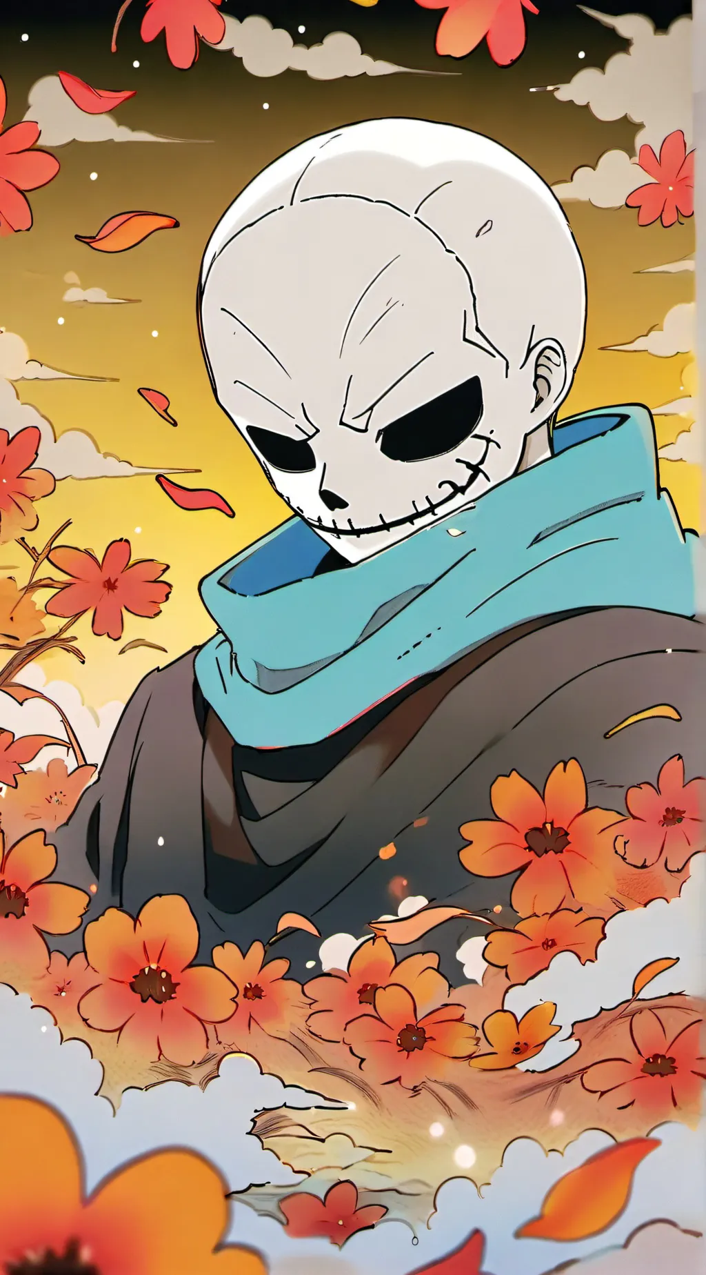 ai character: Nightmare sans background