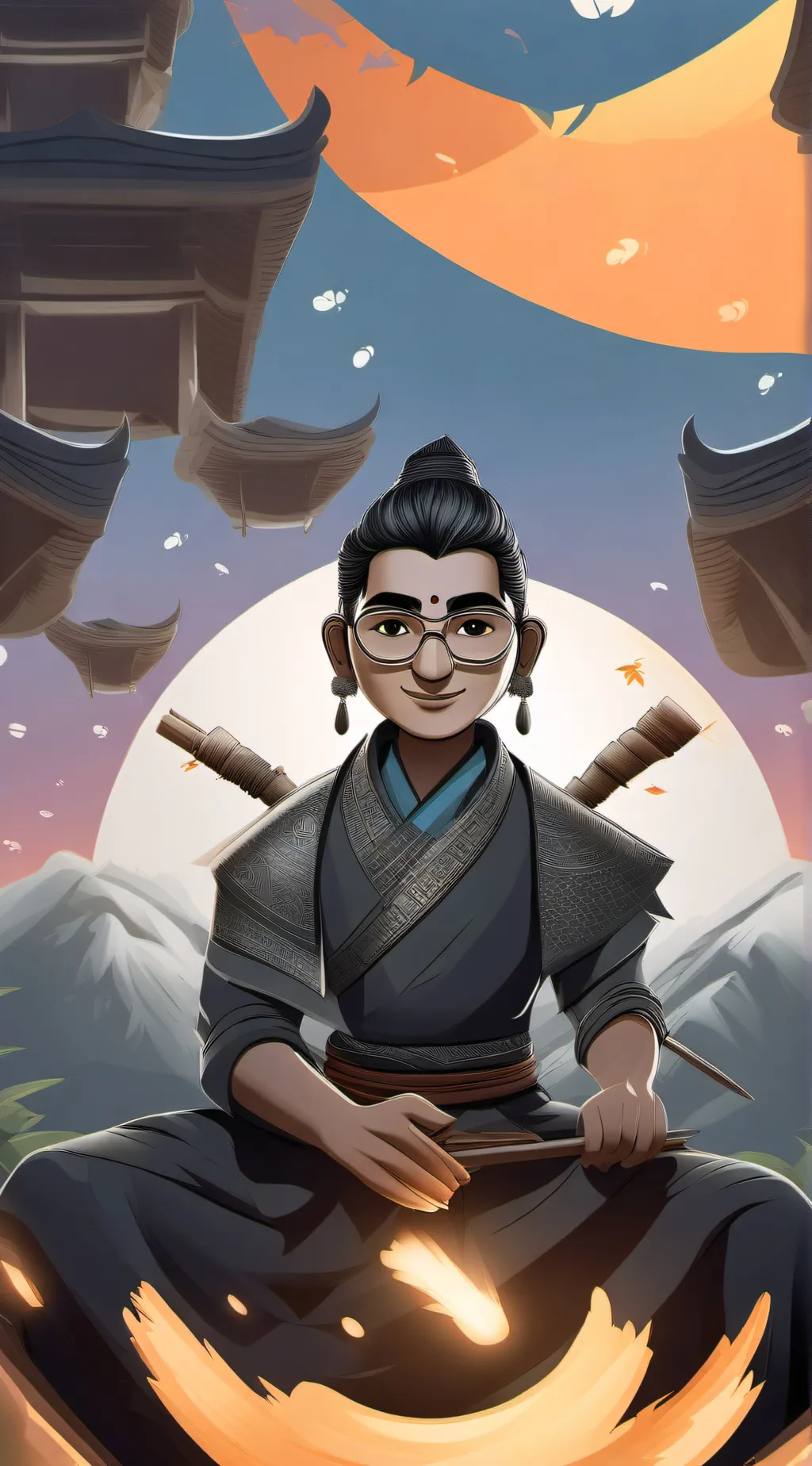 ai character: gru from temu background