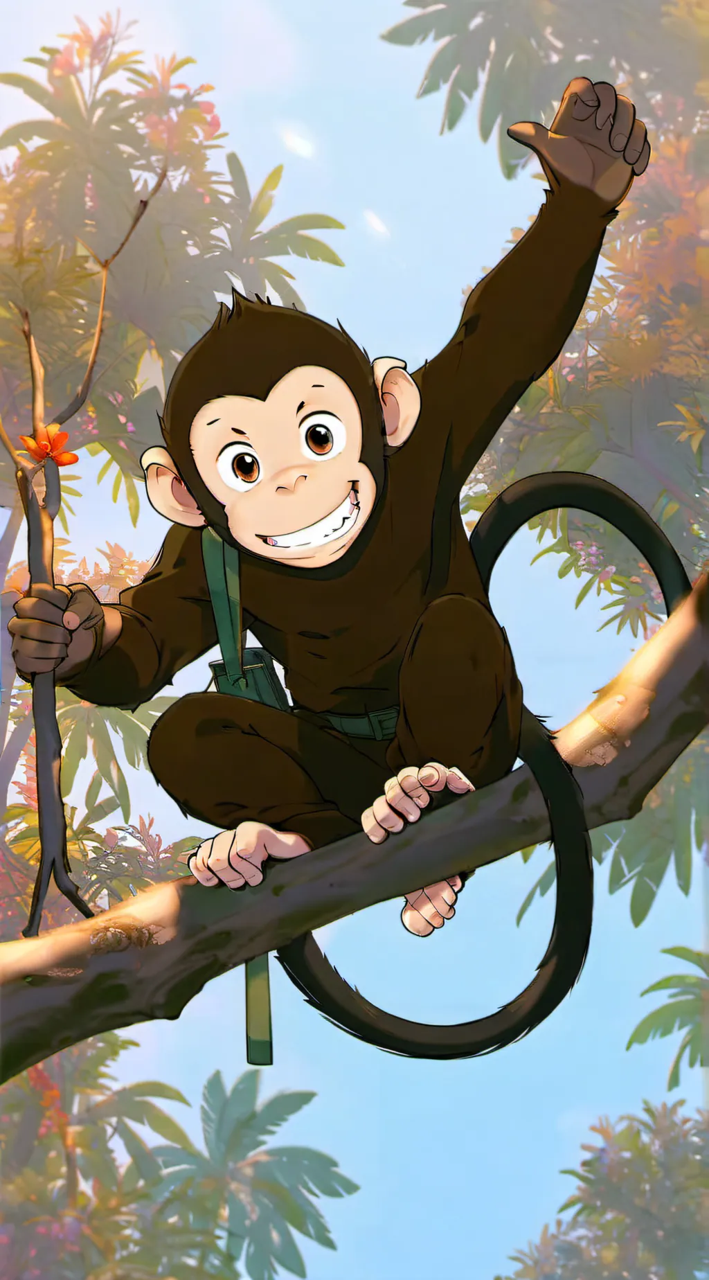 ai character: Curious George  background