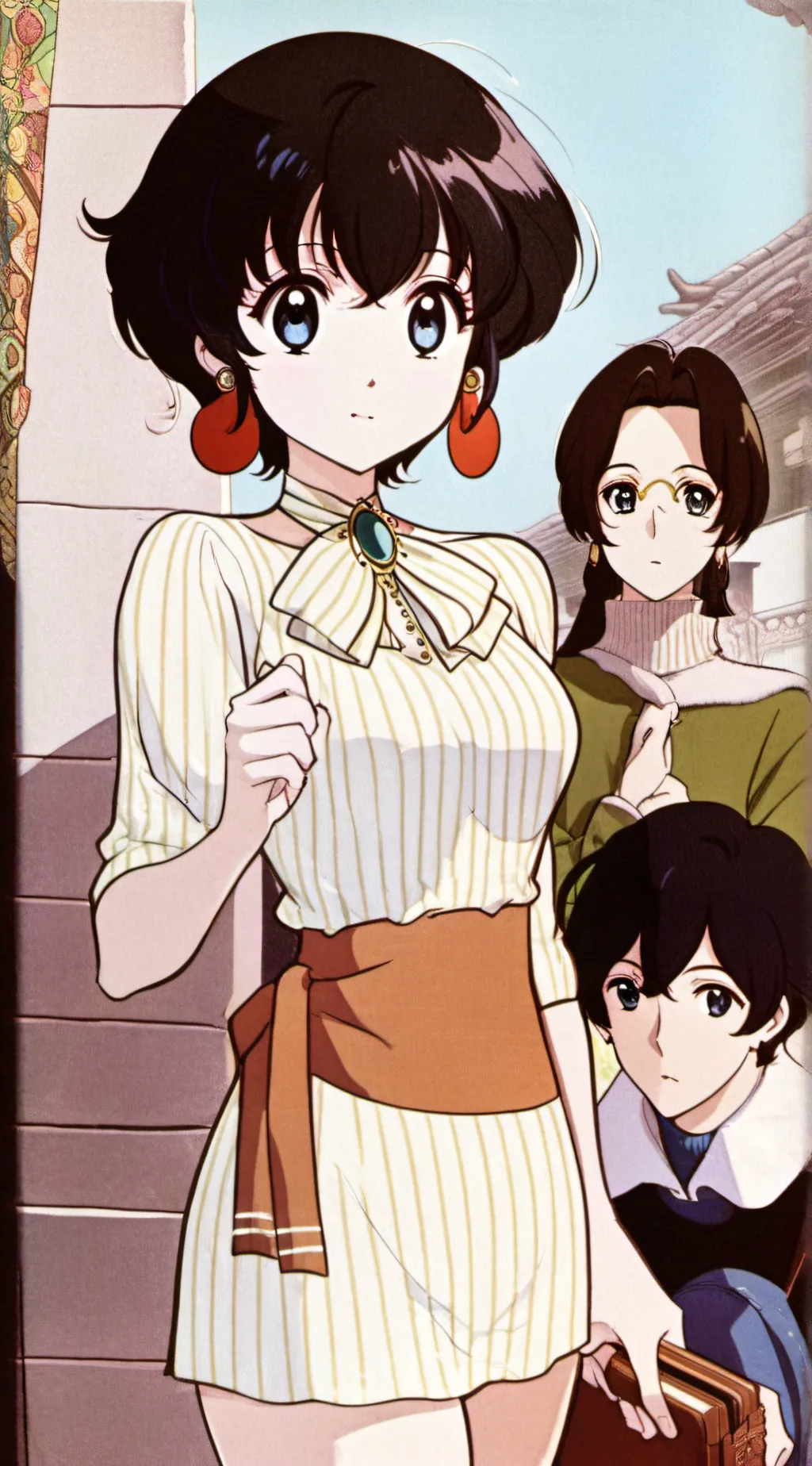 ai character: Sara, Alex e Susy  background