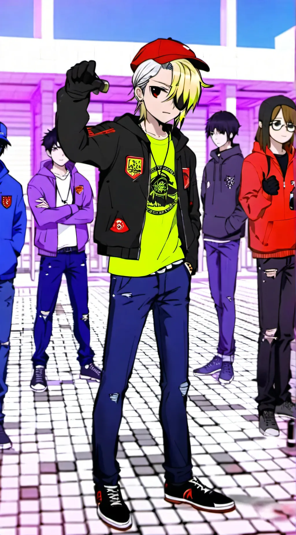 ai character: black wolf gang background