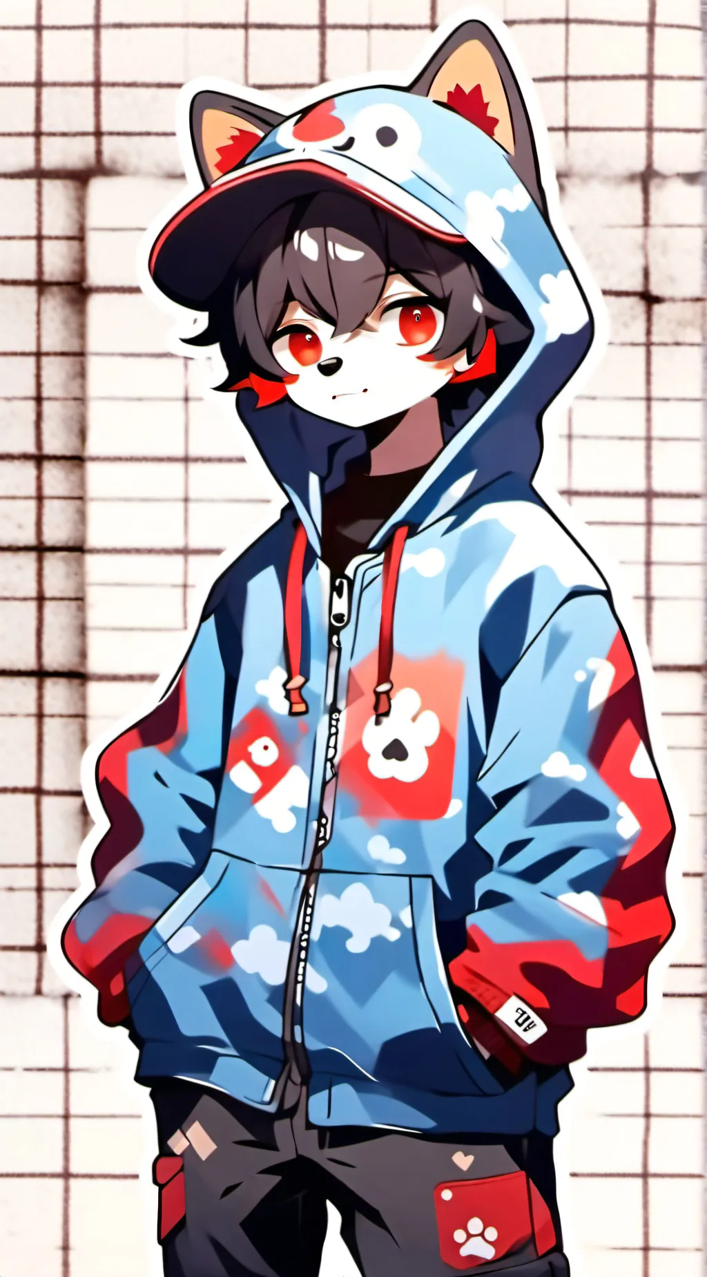 ai character: furry boys he nice background