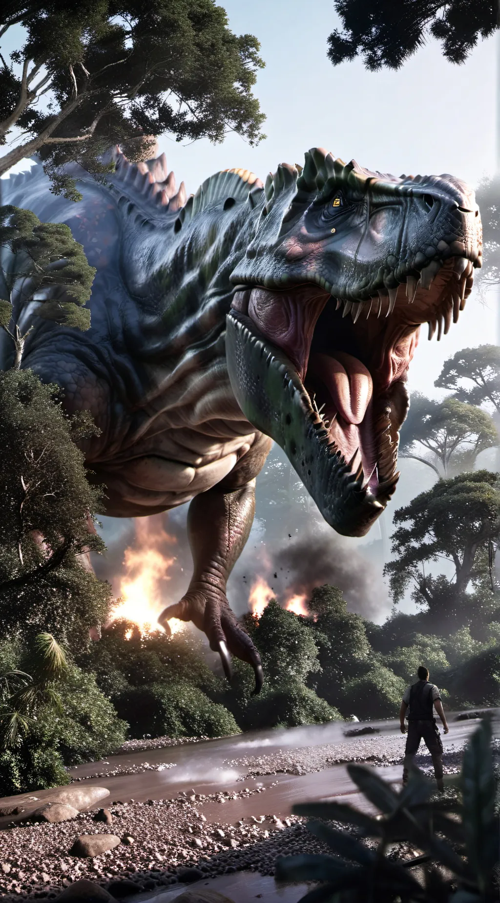 ai character: jurassic park background