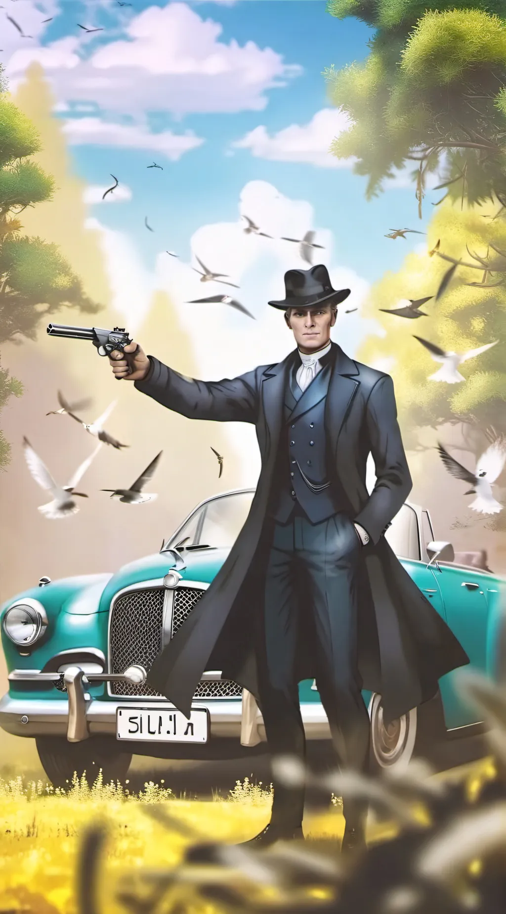 ai character: mafia dude background