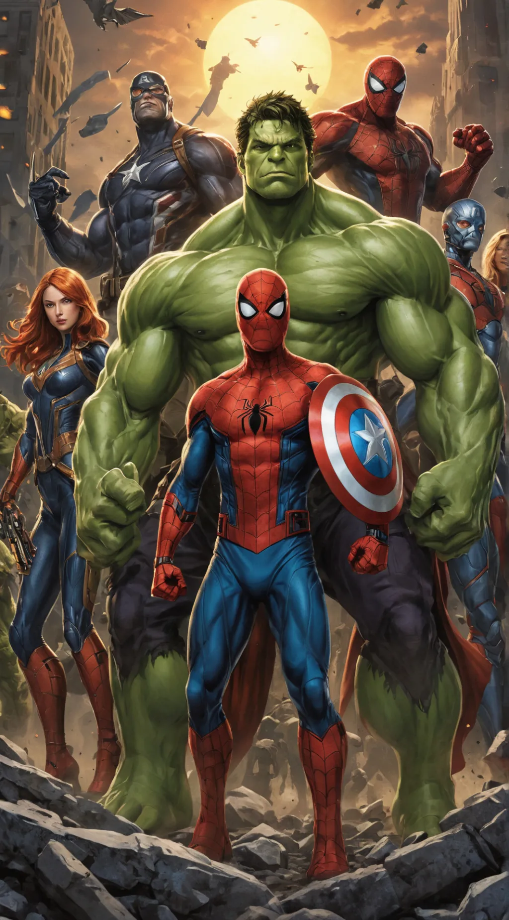 ai character: The Avengers  background