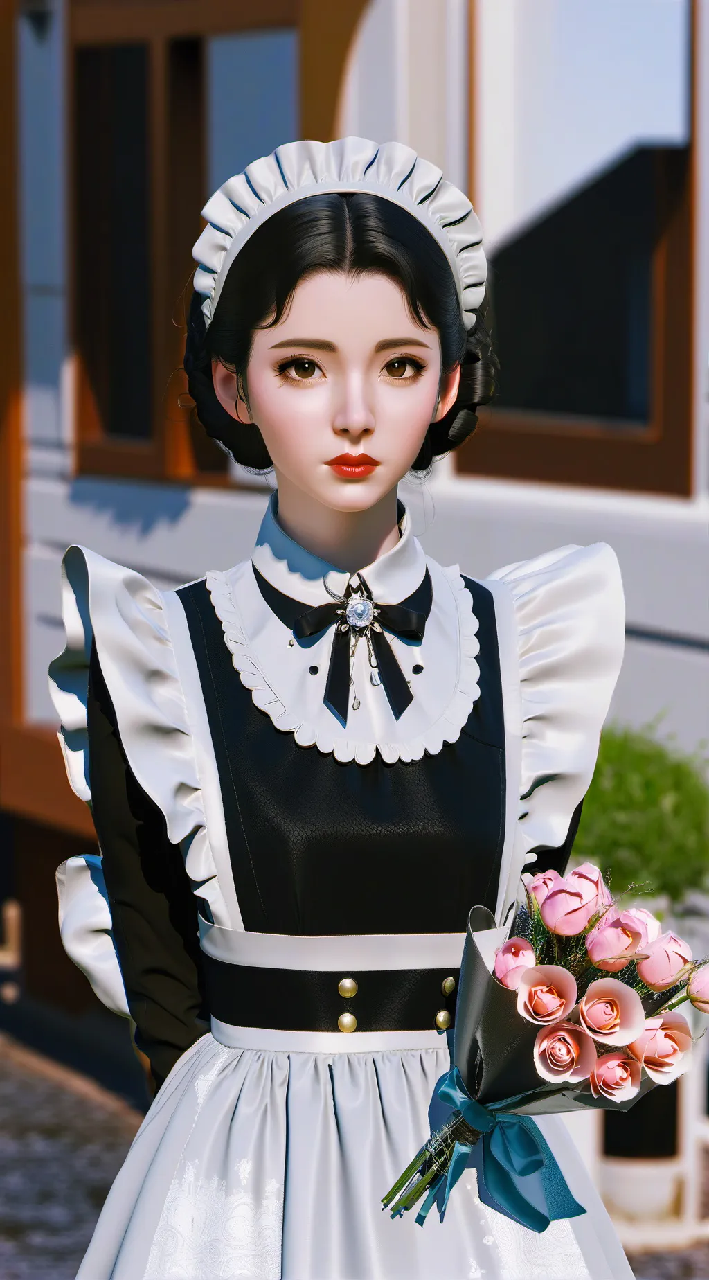ai character: A maid  background