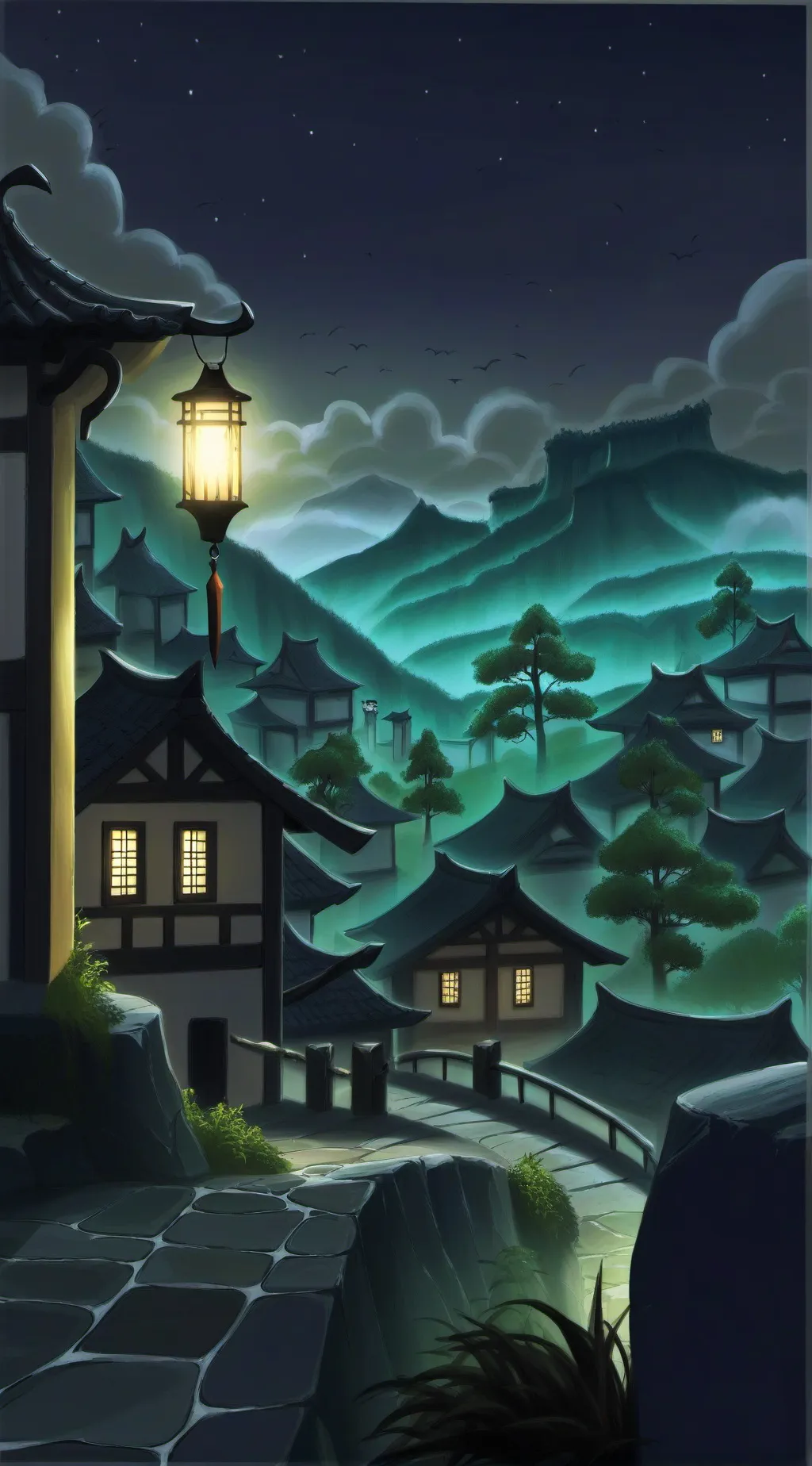 ai character: Assassin Village background