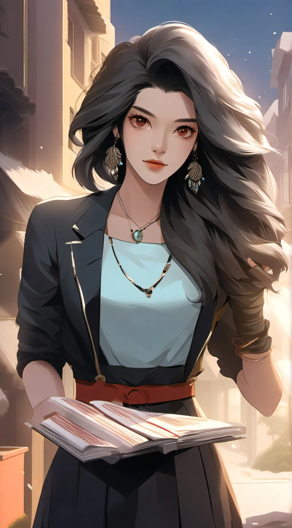 ai character: girlfriend background
