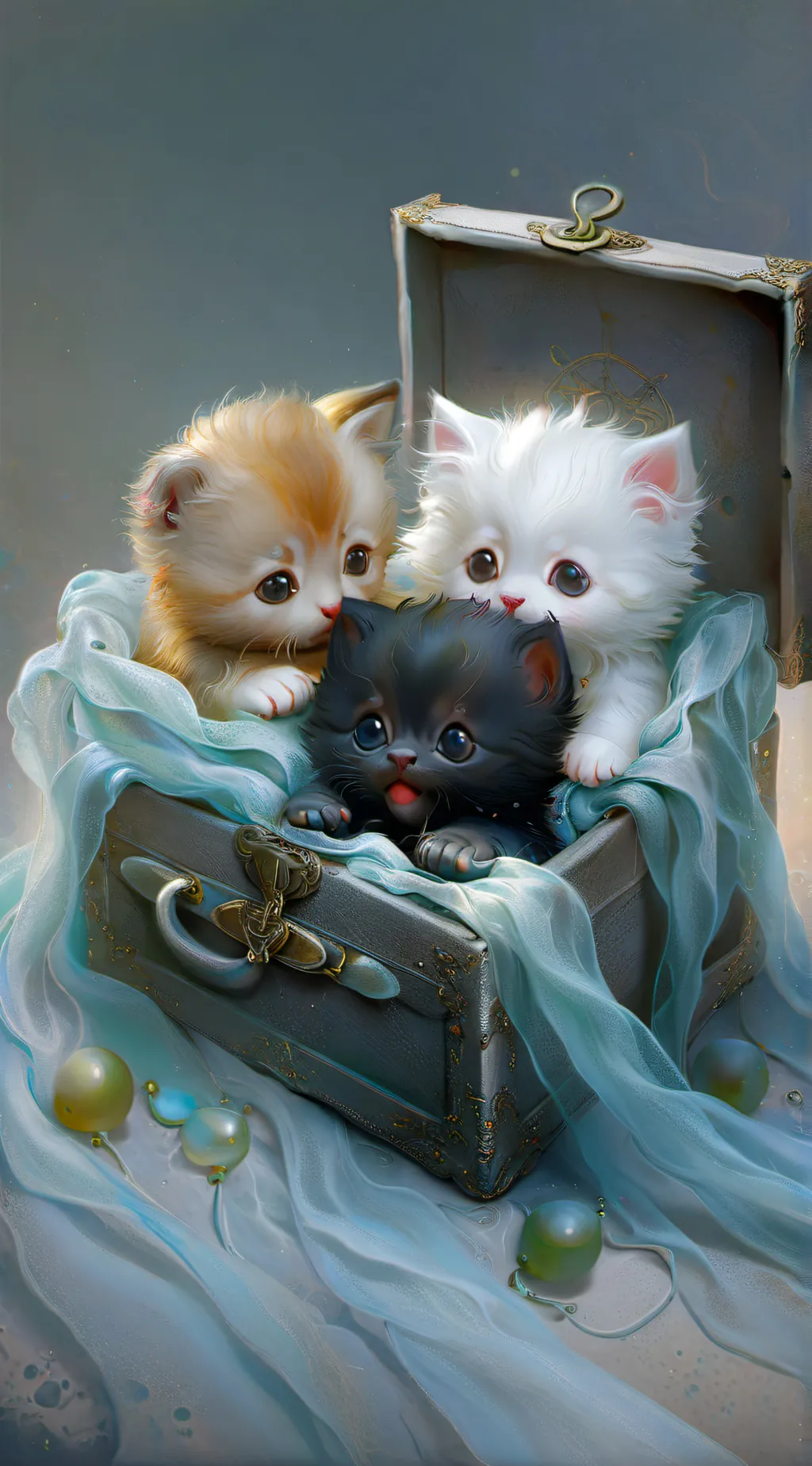 ai character: little kittens background