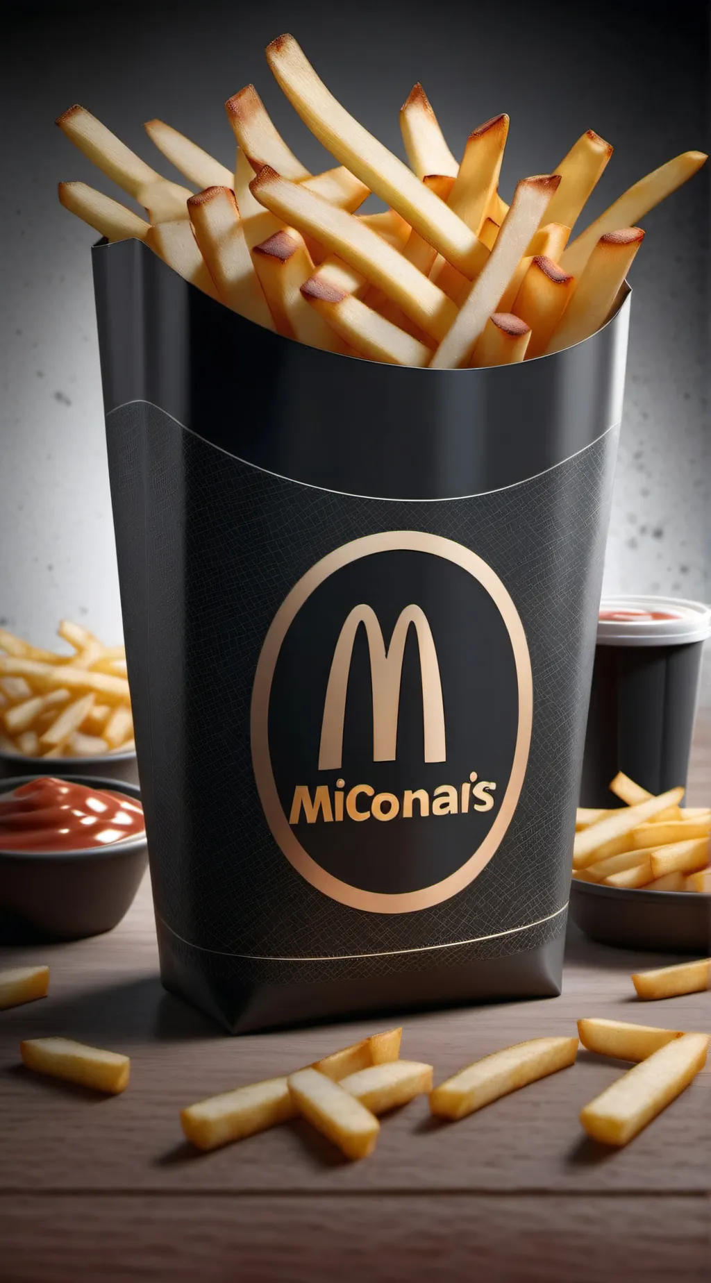 ai character: McDonald’s chips background