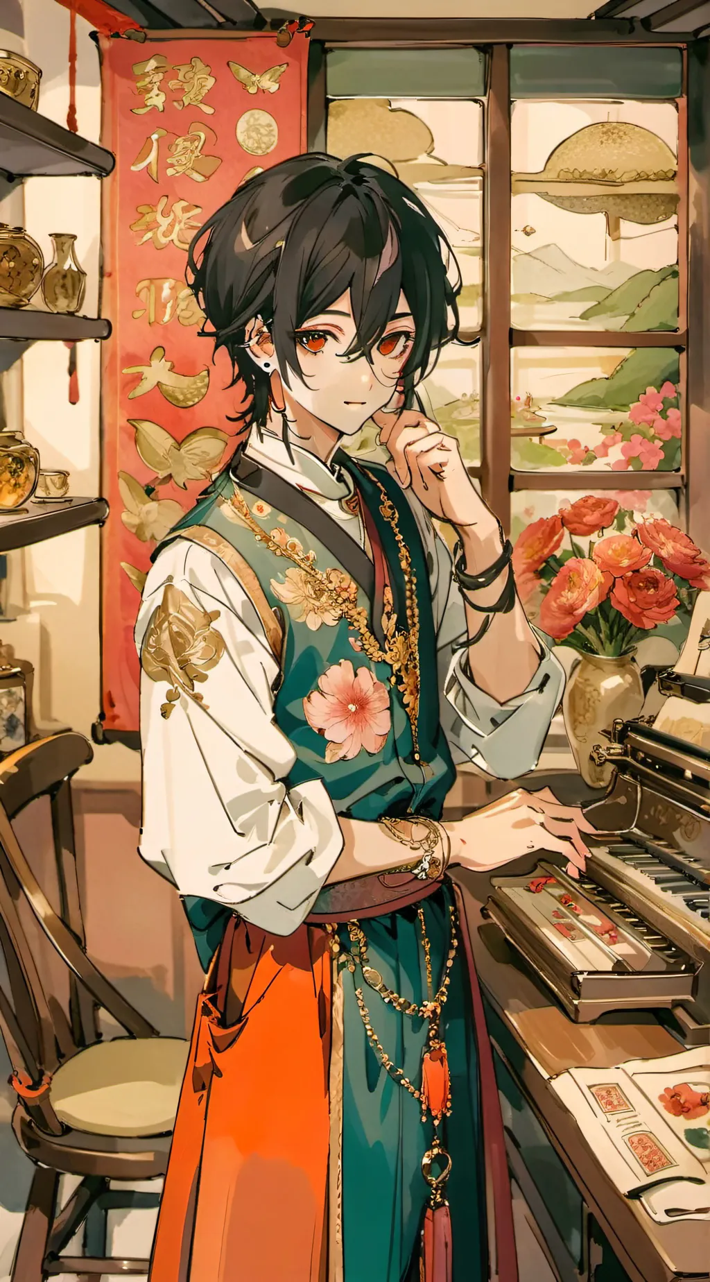 ai character: kiara☯ background