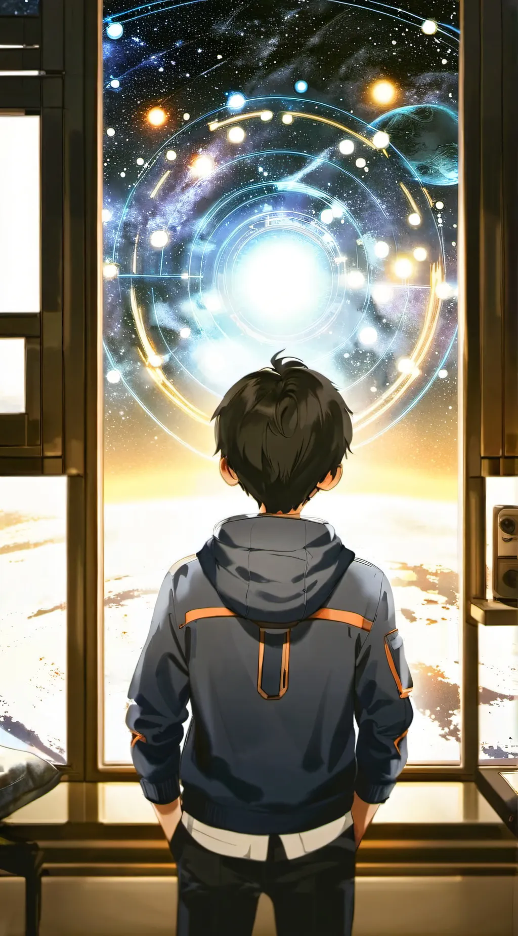 ai character: kid cosmic  background