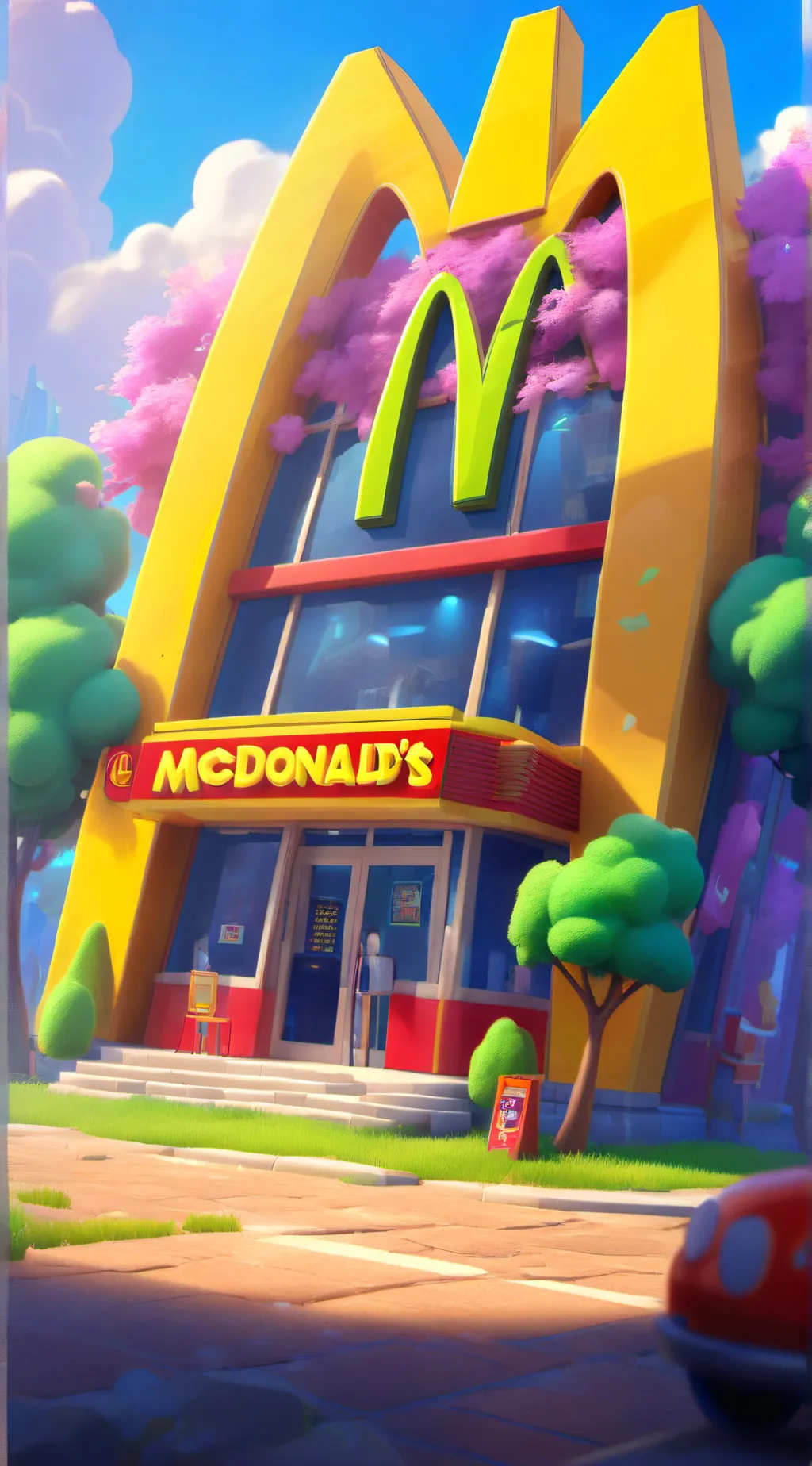ai character: Mcdonald's  background
