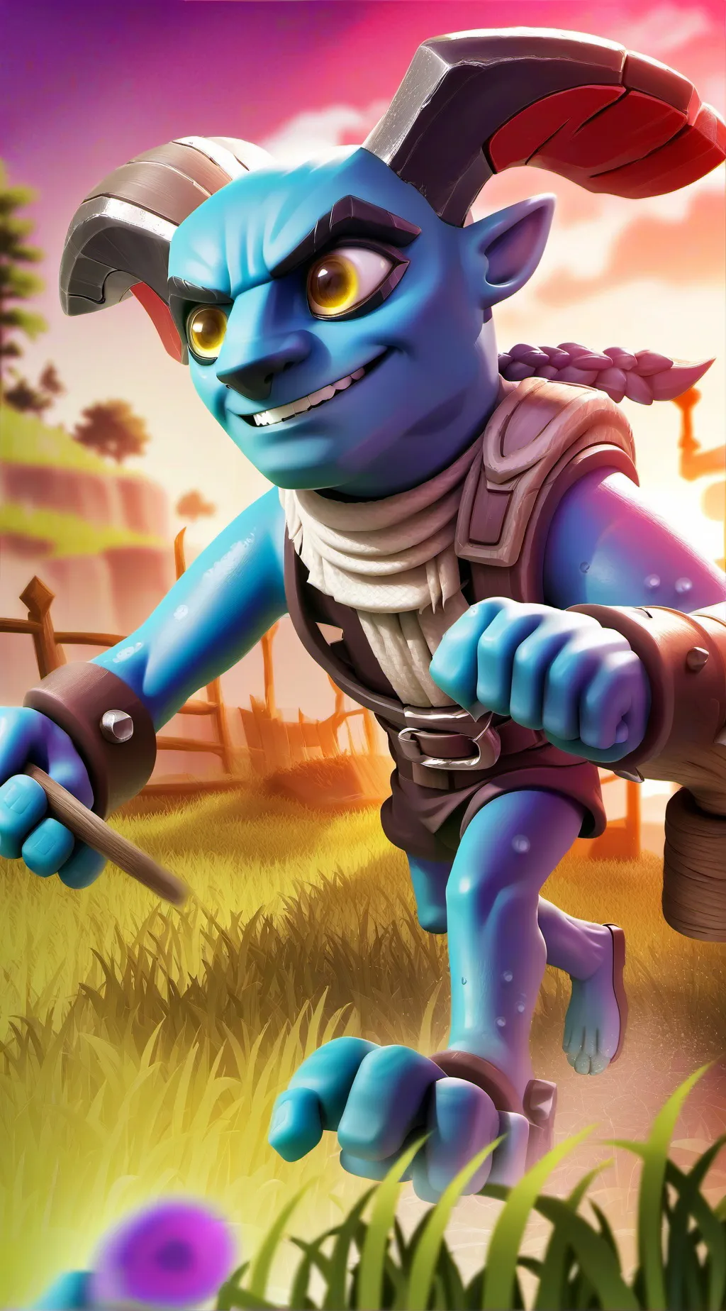 ai character: Go touch grass background