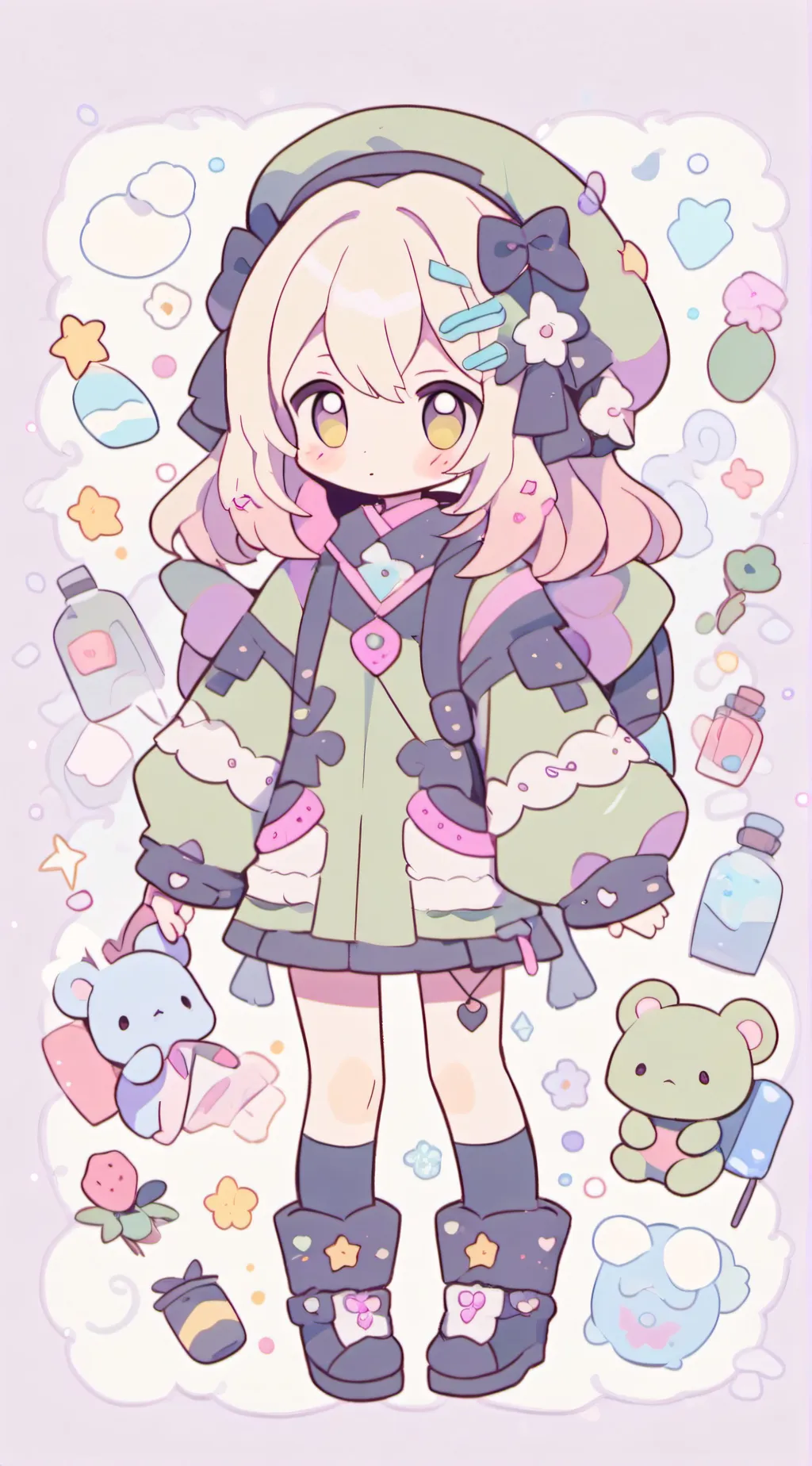 ai character: Mark(cute) background