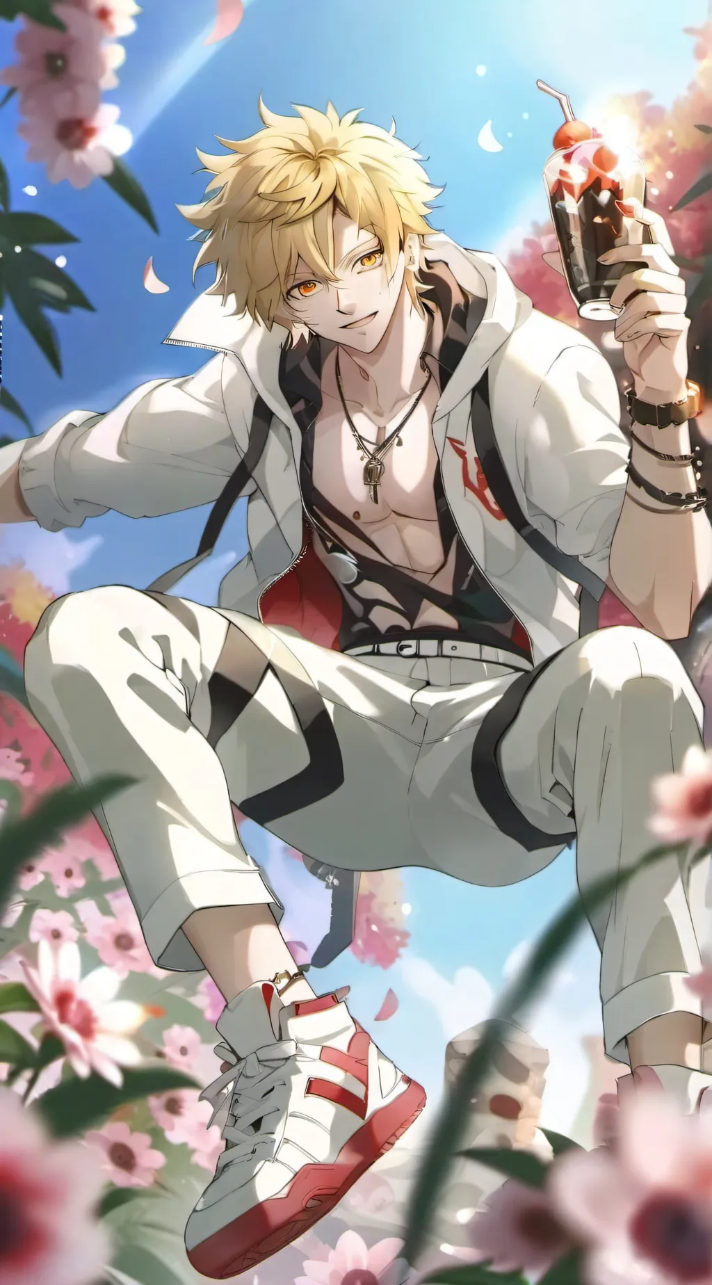 ai character: 🐺Bakugo×👻Deku background