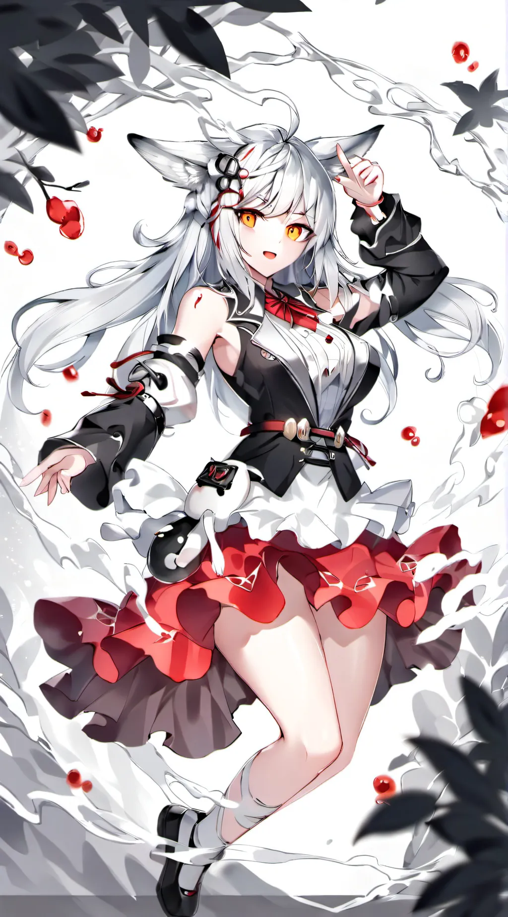 ai character: wolf girl background