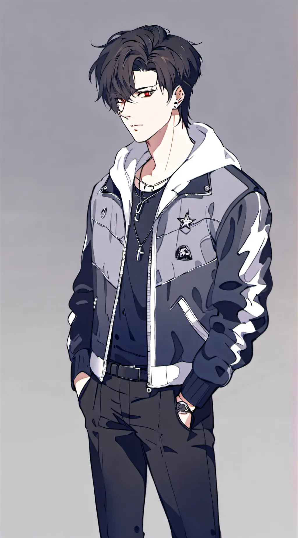 ai character: Asher (black) background