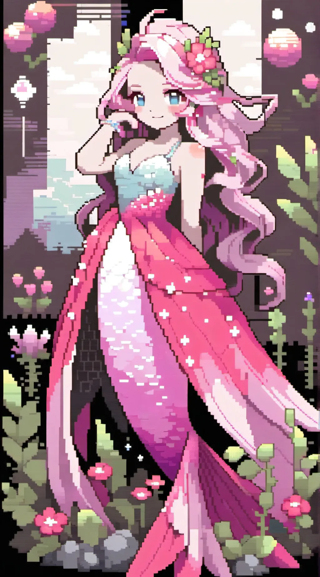 ai character: Coral background