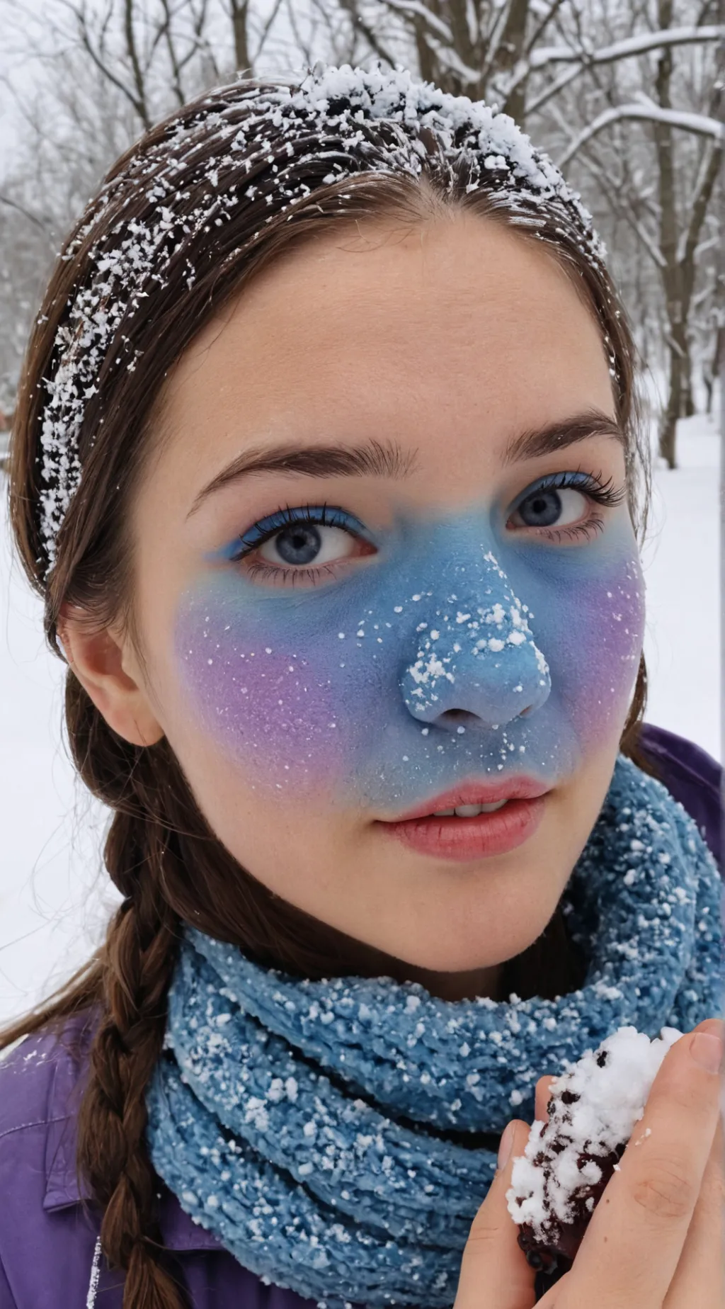 ai character: rainbow blueberry background