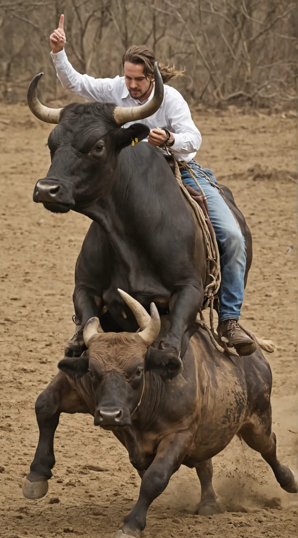 ai character: Bull riding background