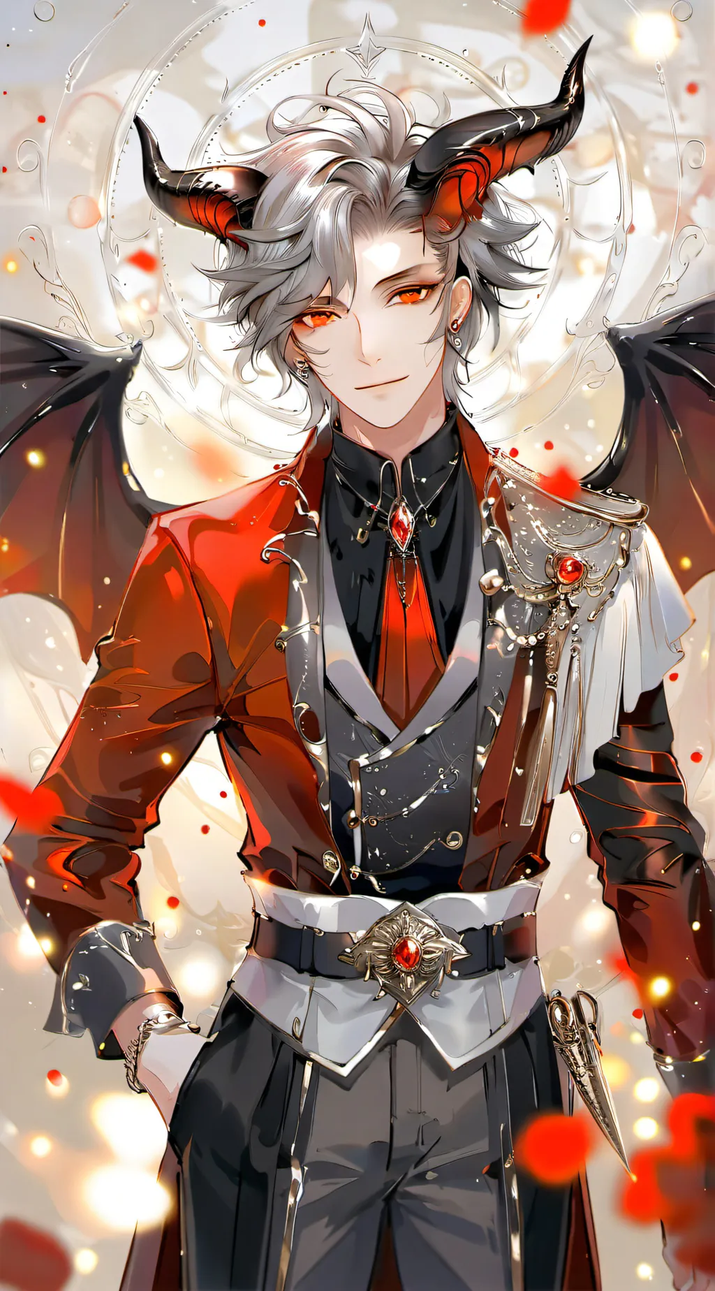 ai character: handsome demon background