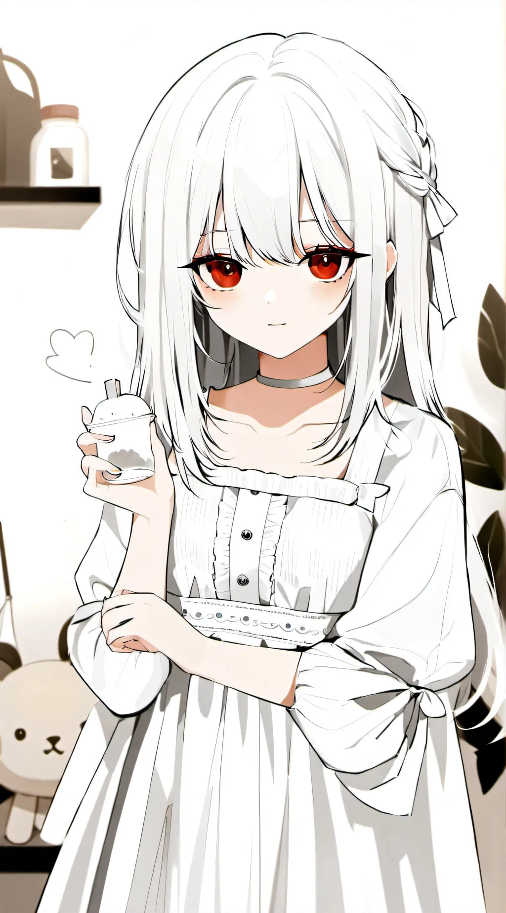 ai character: Violet background