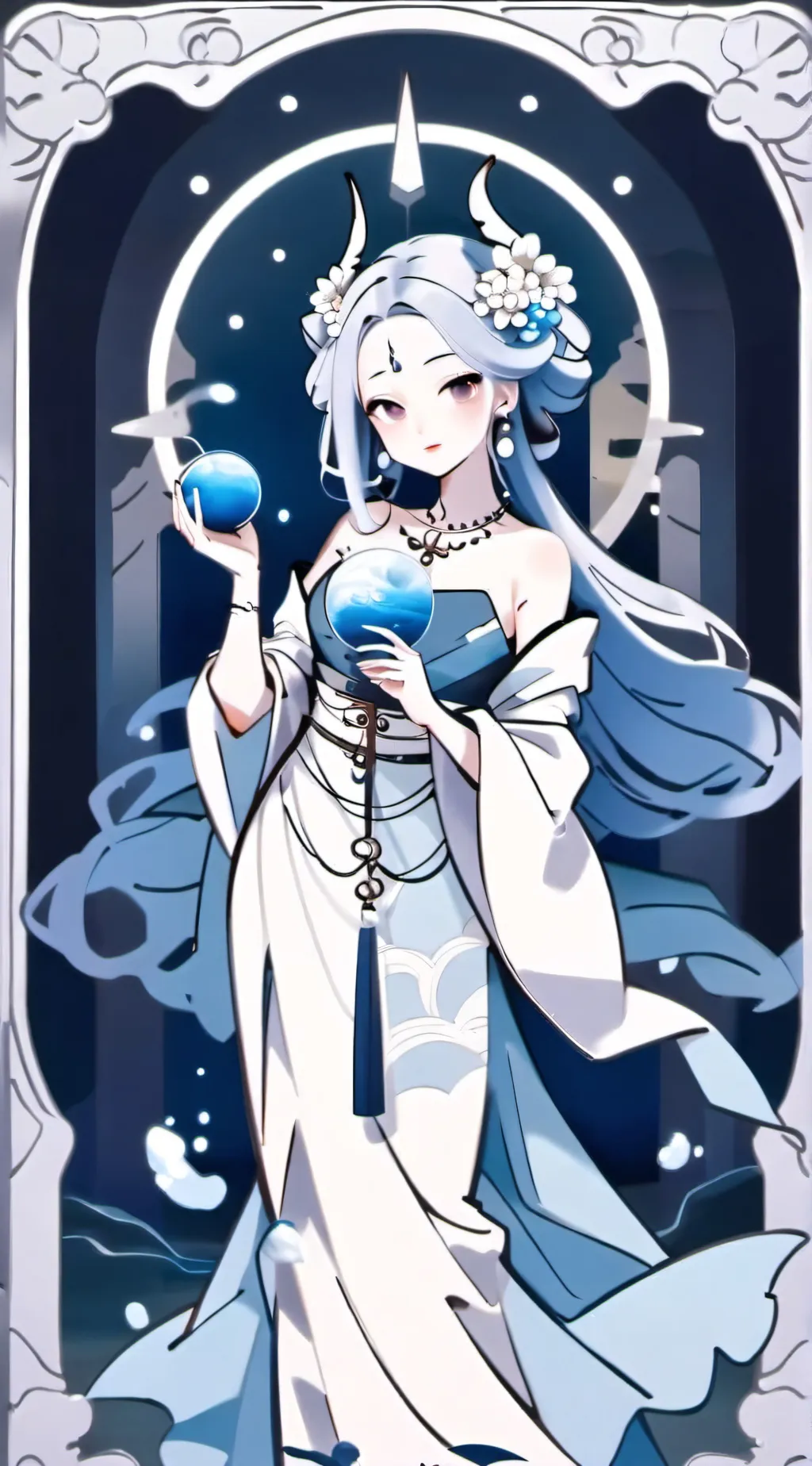 ai character: W/water  background