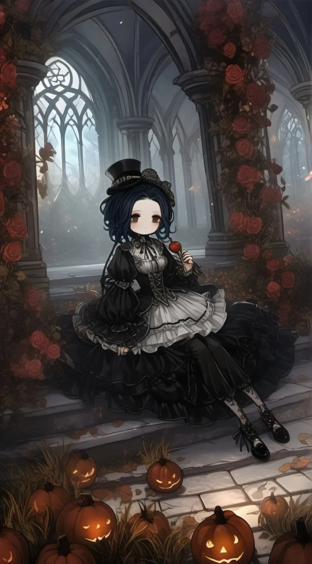 ai character: Elizabeth🥀🌑 background