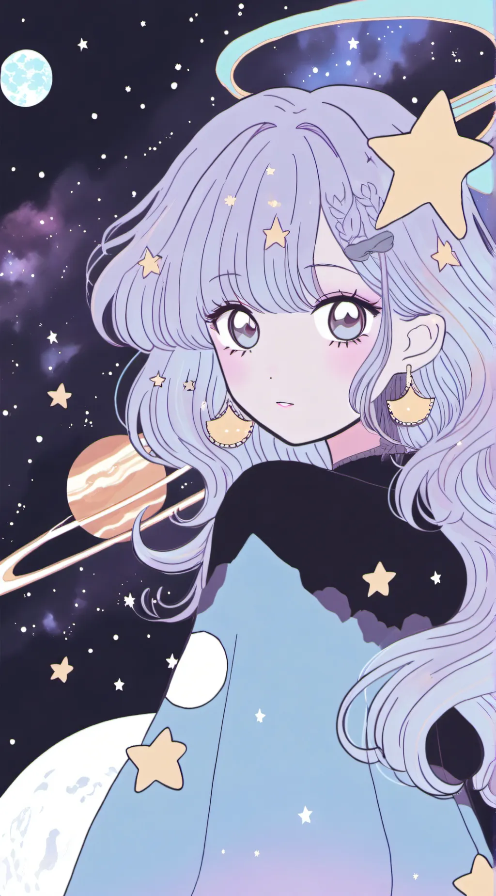 ai character: S/ space background