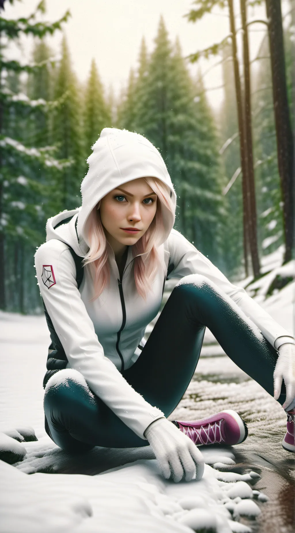 ai character: Spider gwen  background