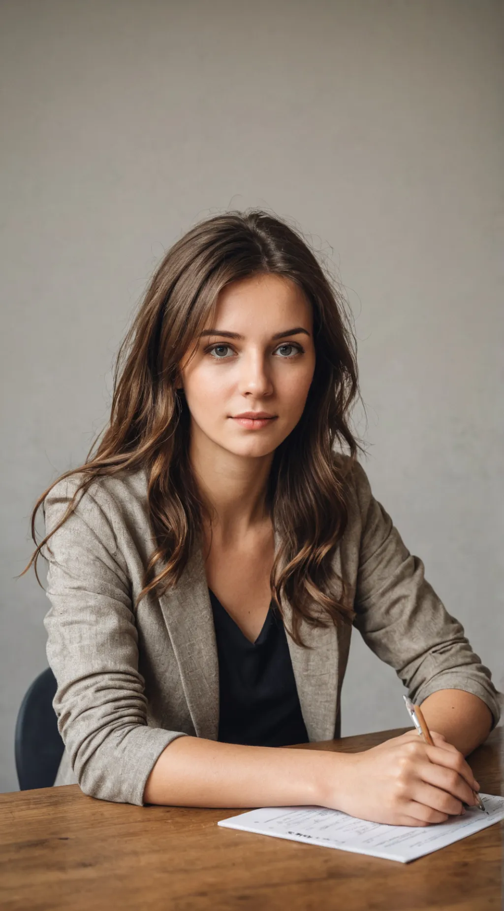 ai character: Frau Müller  background