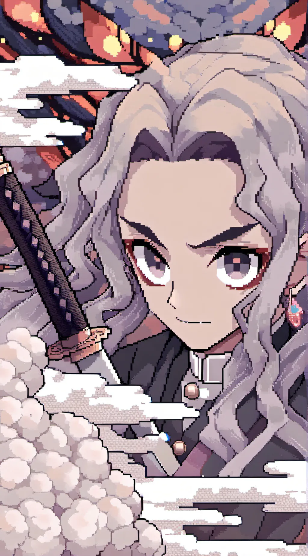 ai character: Demon slayer weird background