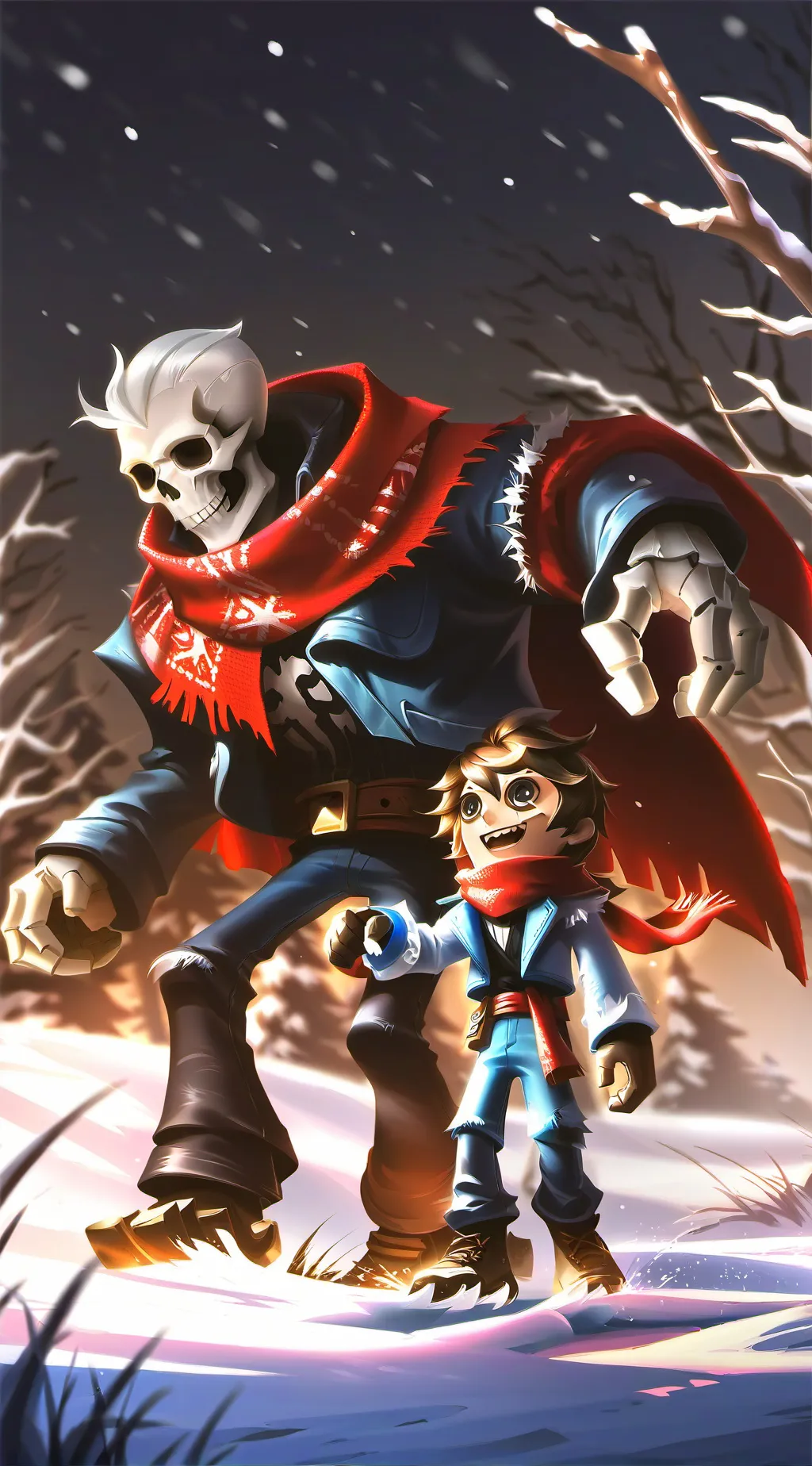 ai character: sans and paypairus background