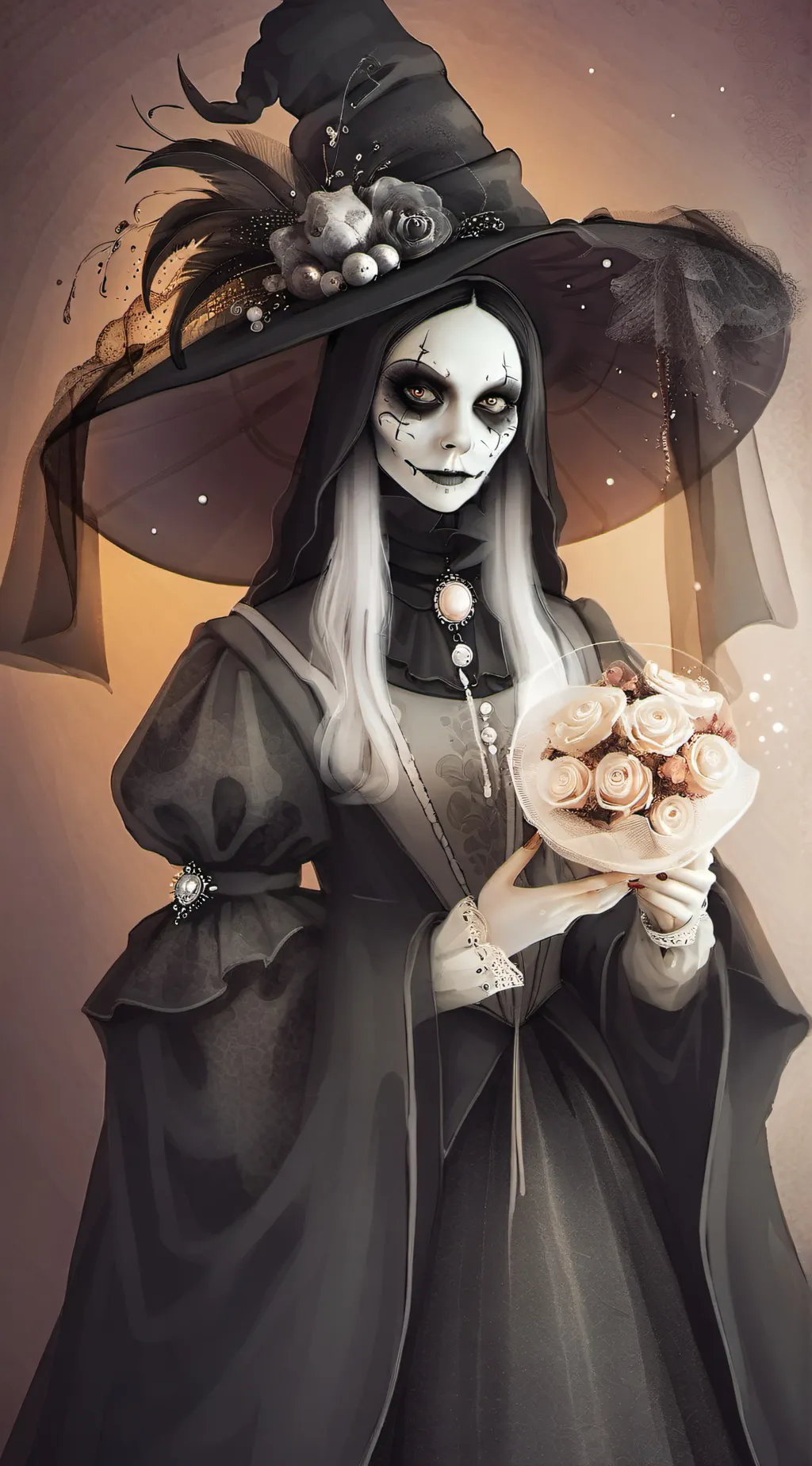 ai character: Morticia background