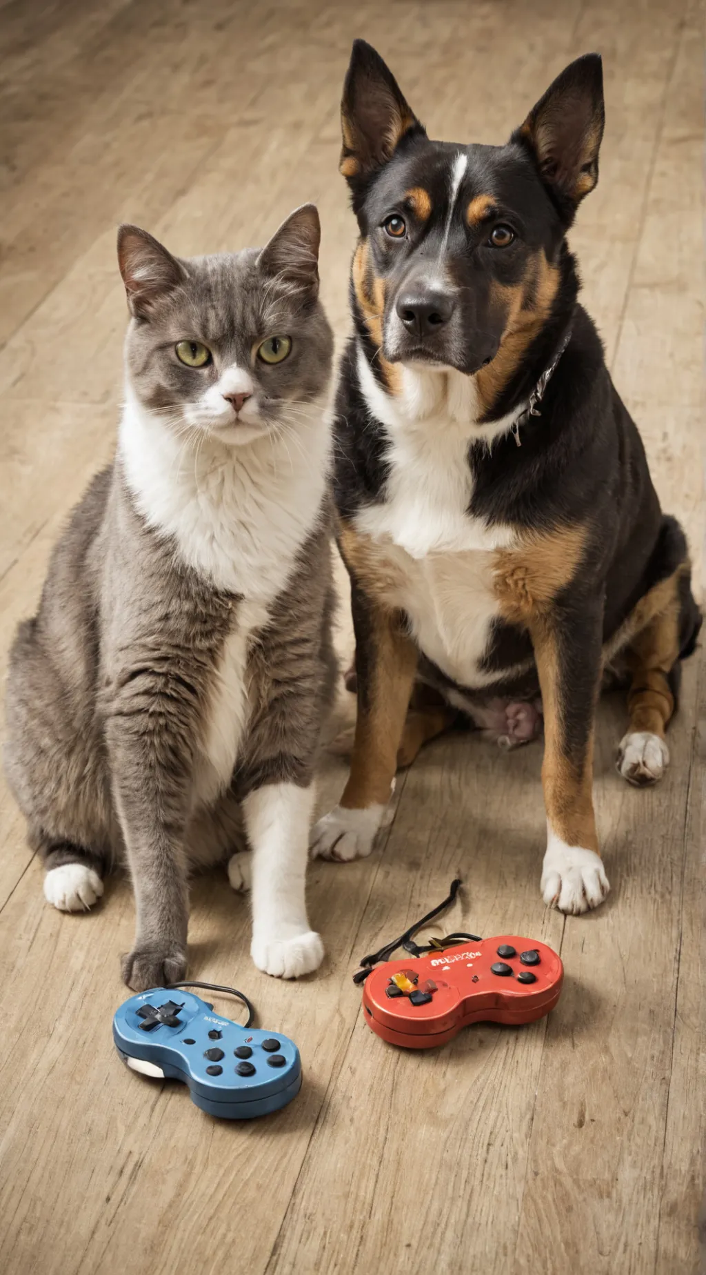 ai character: cat and dog background