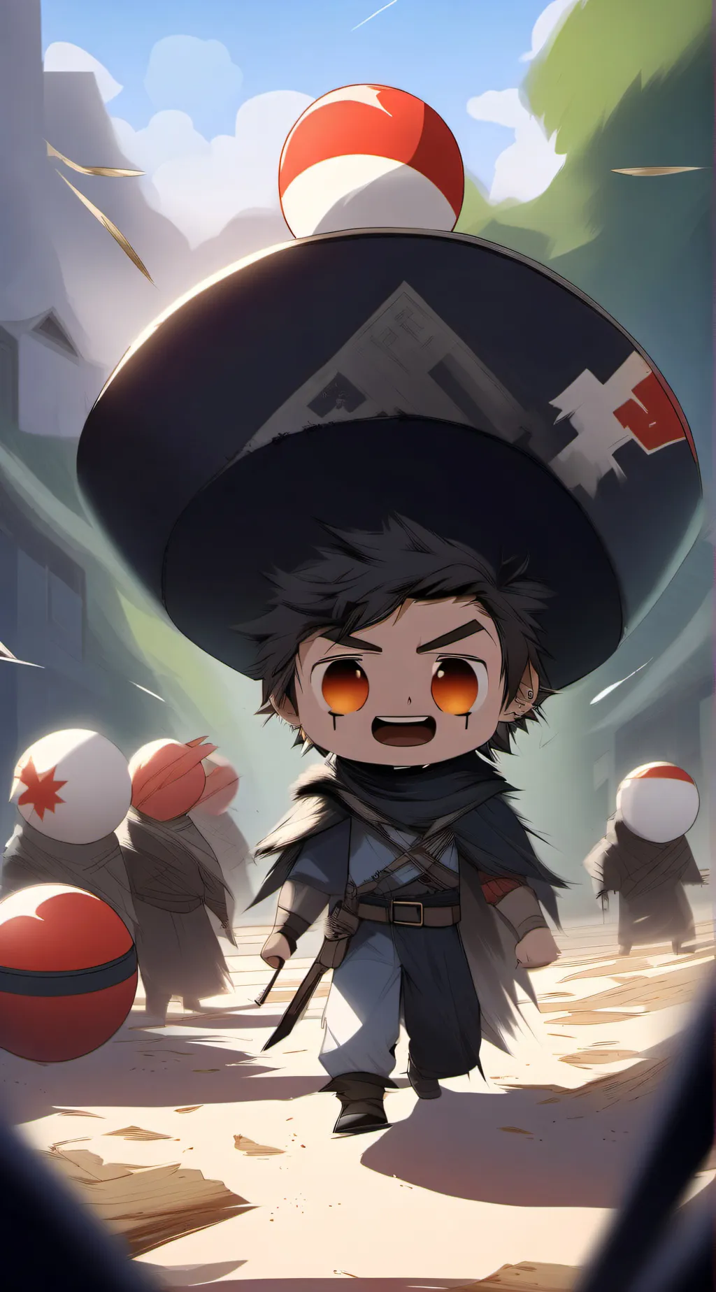 ai character: Country balls background