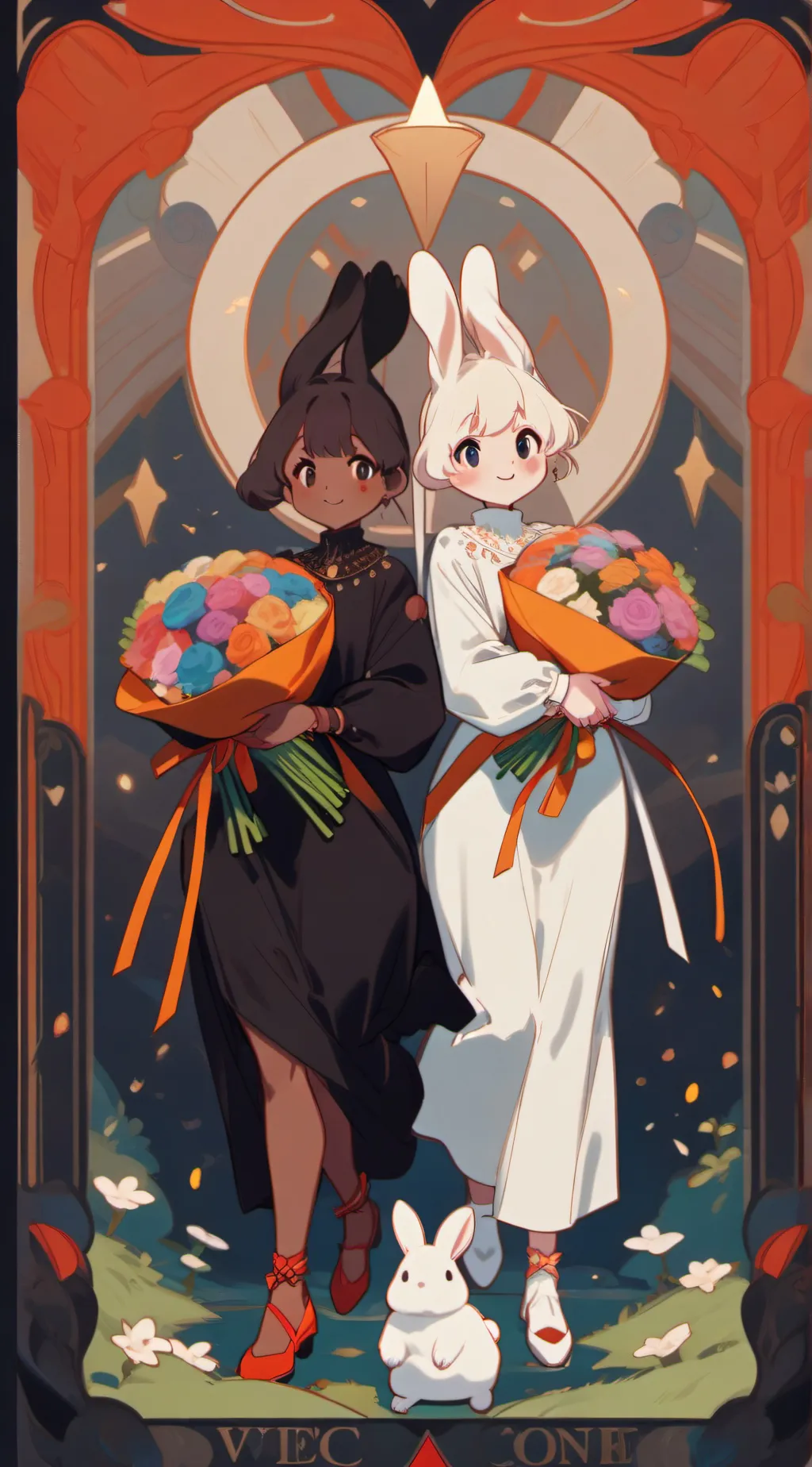 ai character: Rose and Lily  background