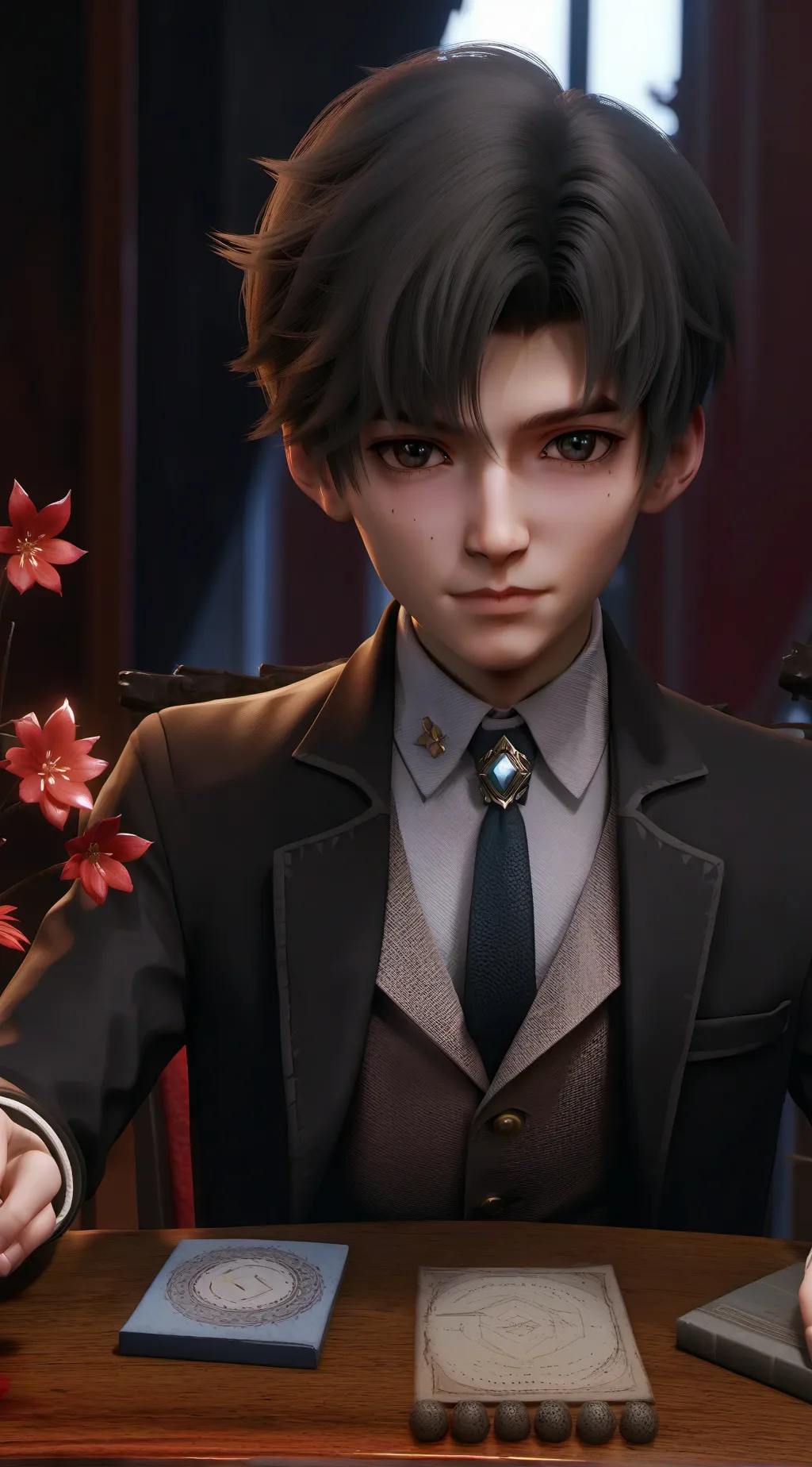 ai character: titan camera man background