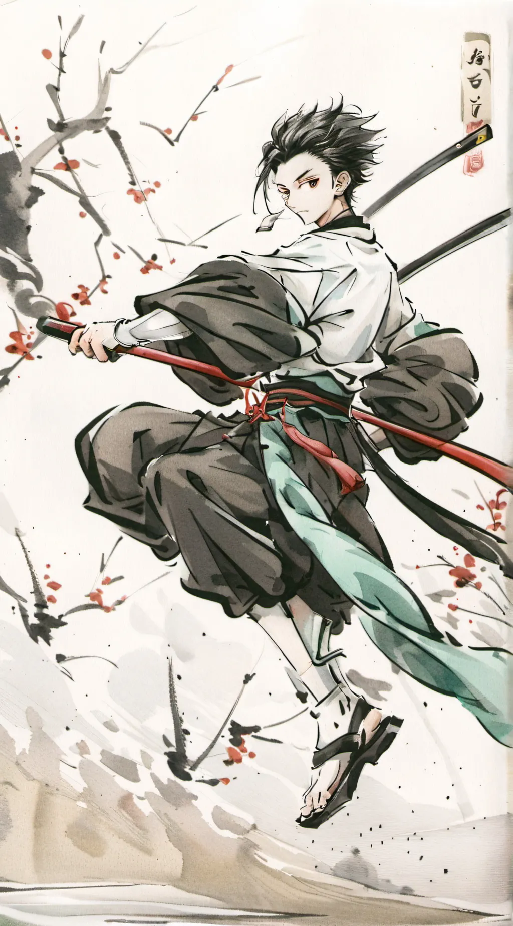 ai character: tanjiro démon  background