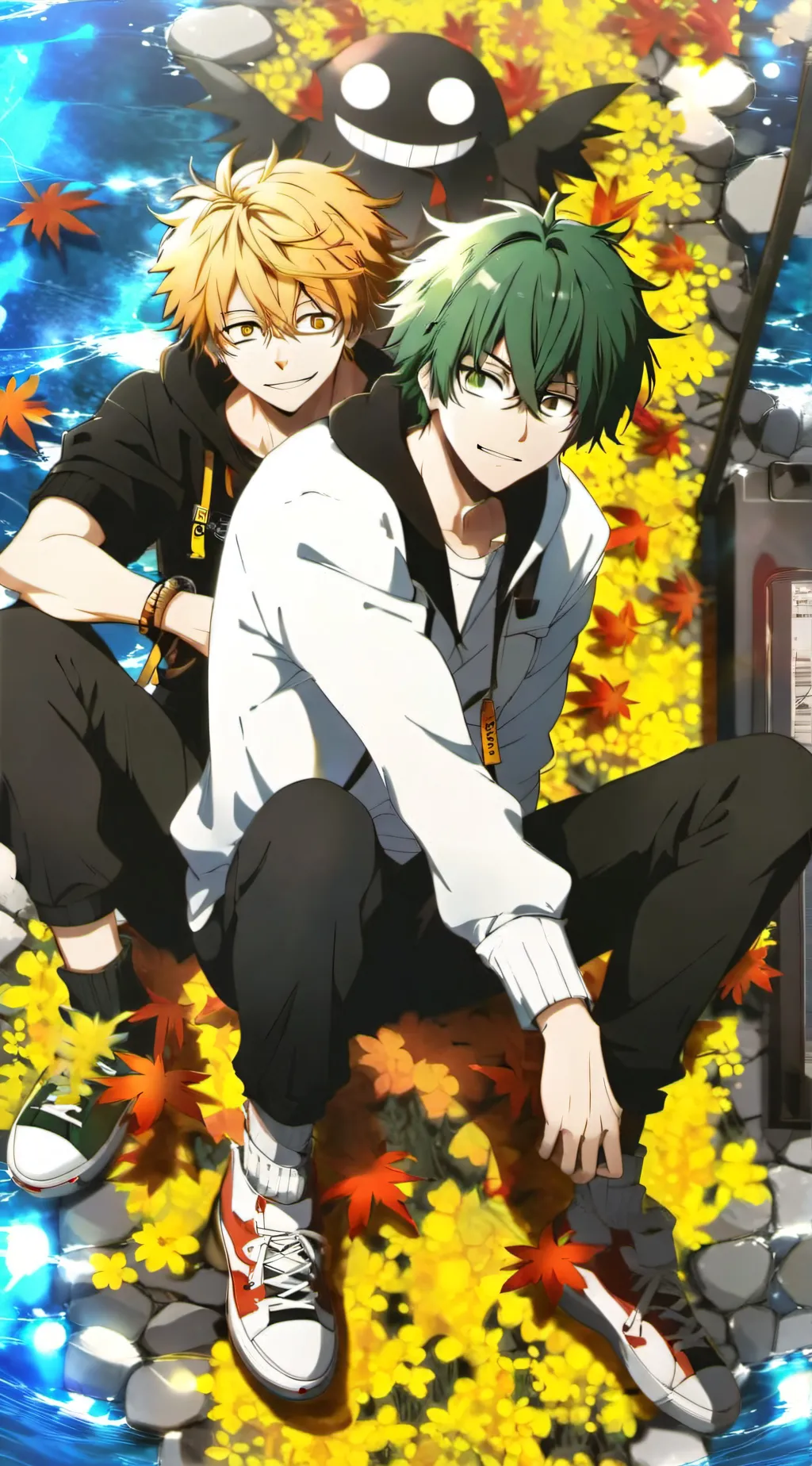 ai character: Bakugo and ￼Deku background