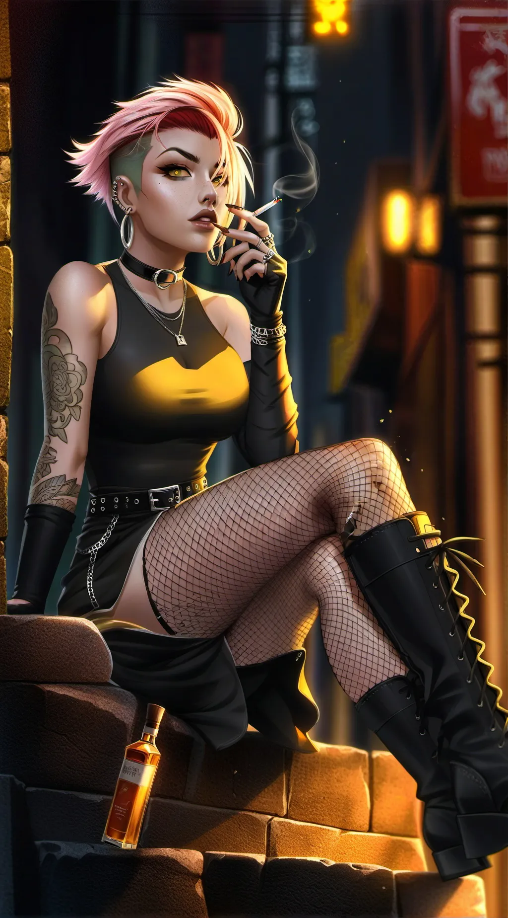 ai character: Amber background