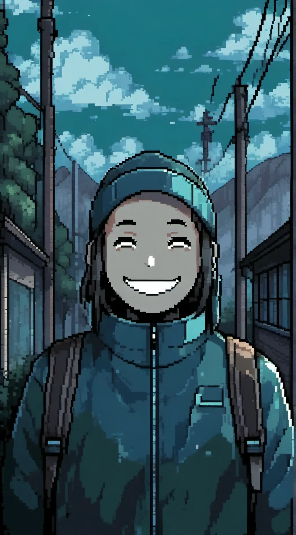 ai character: BUTTON MATCHING background