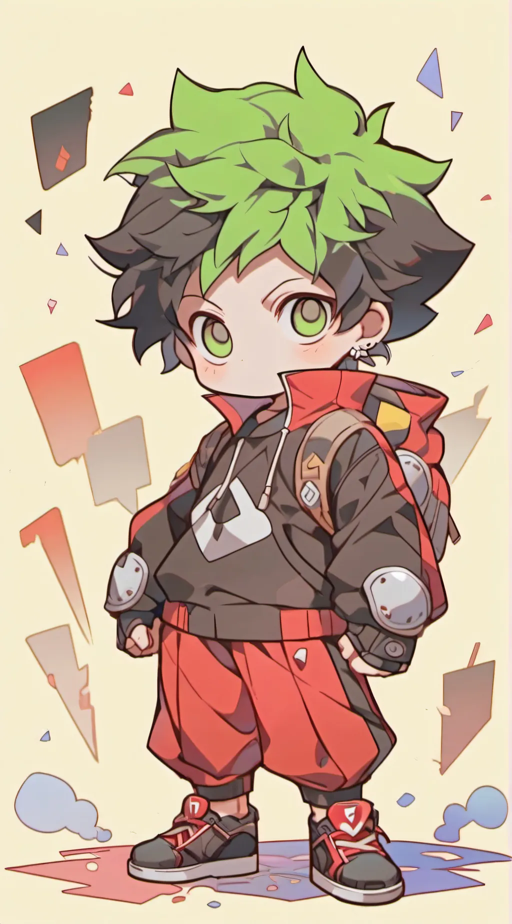 ai character: baby villain deku background