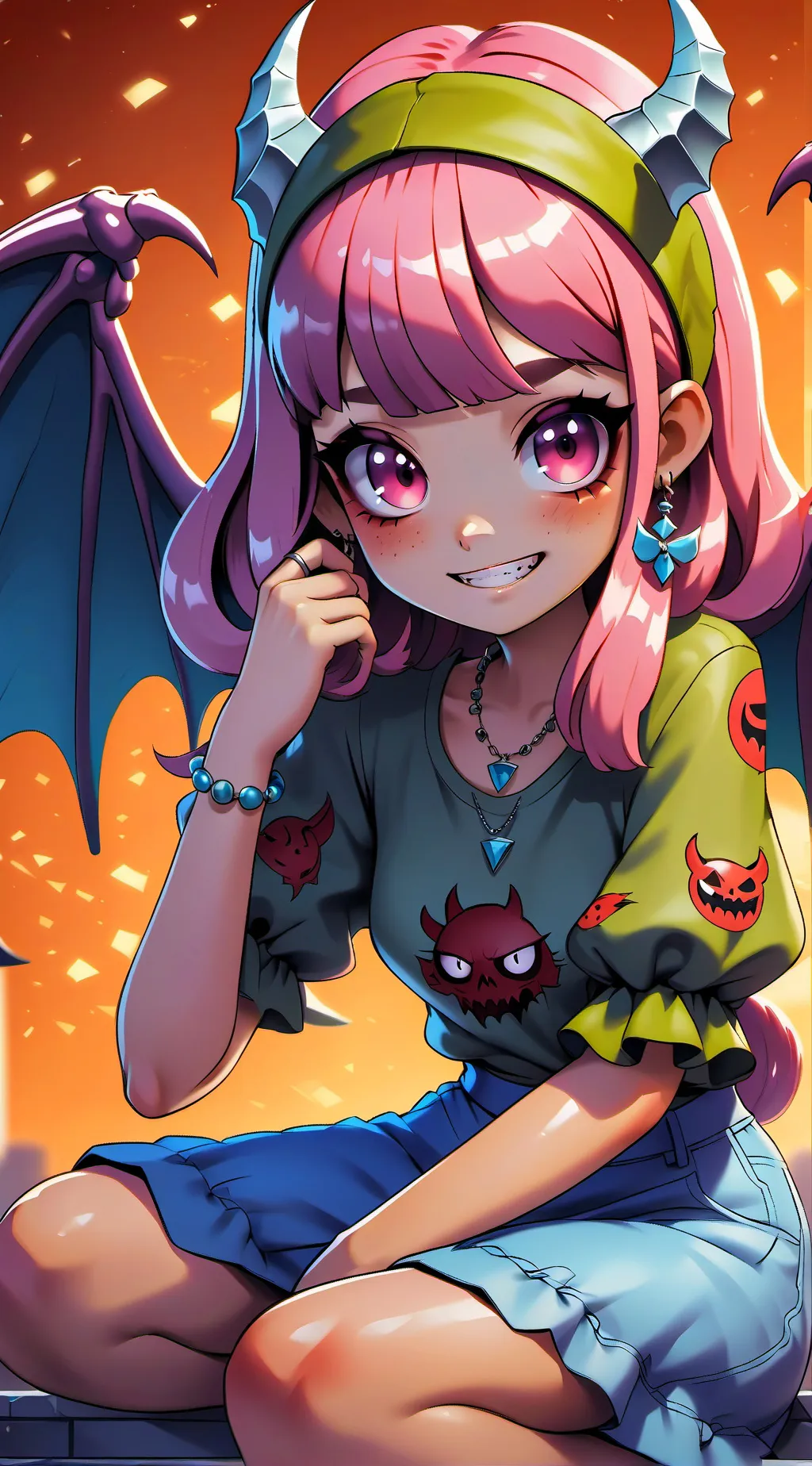 ai character: demon girl background